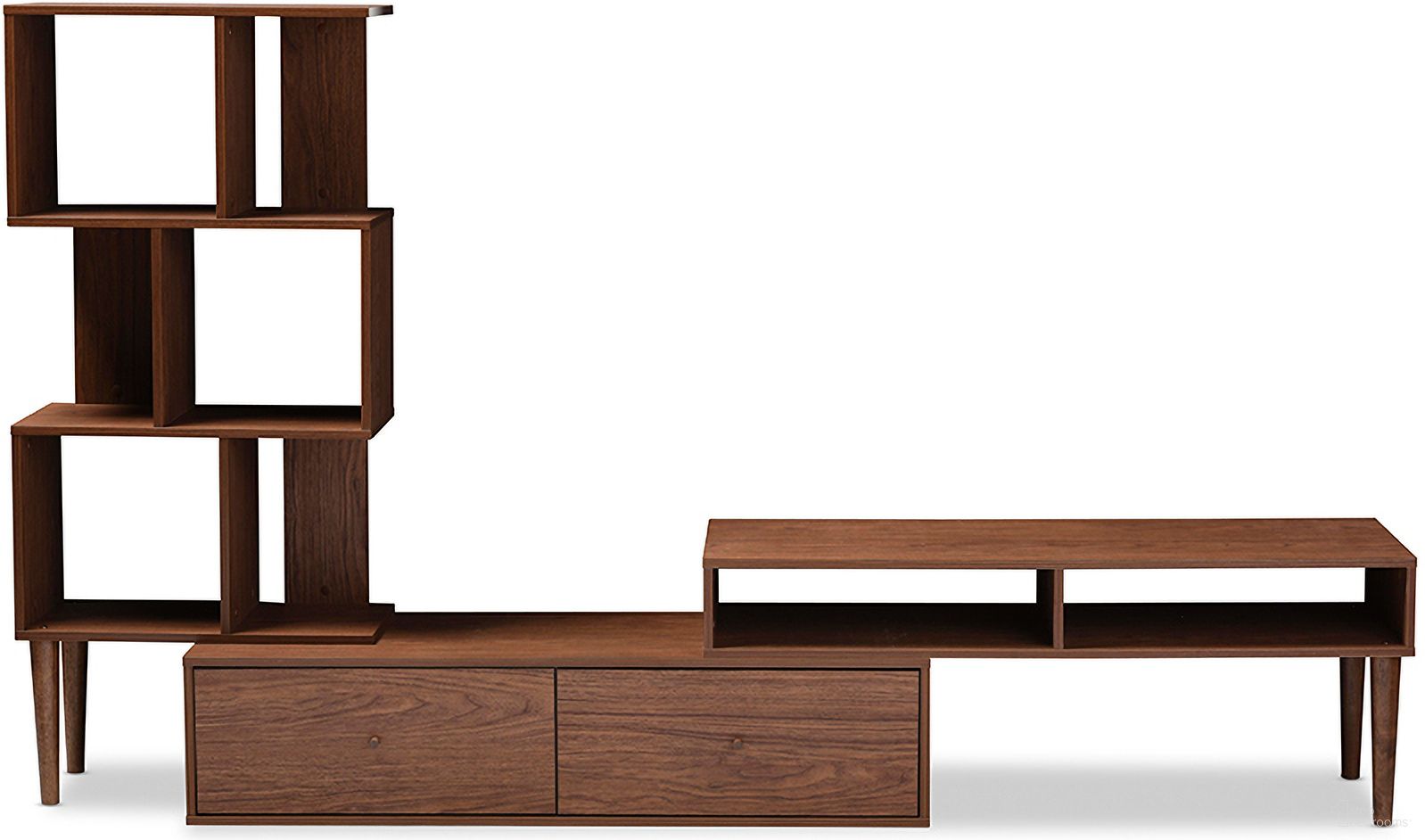 Baxton Studio Haversham Mid-Century Retro Modern Tv Stand Entertainment Center And Display Unit