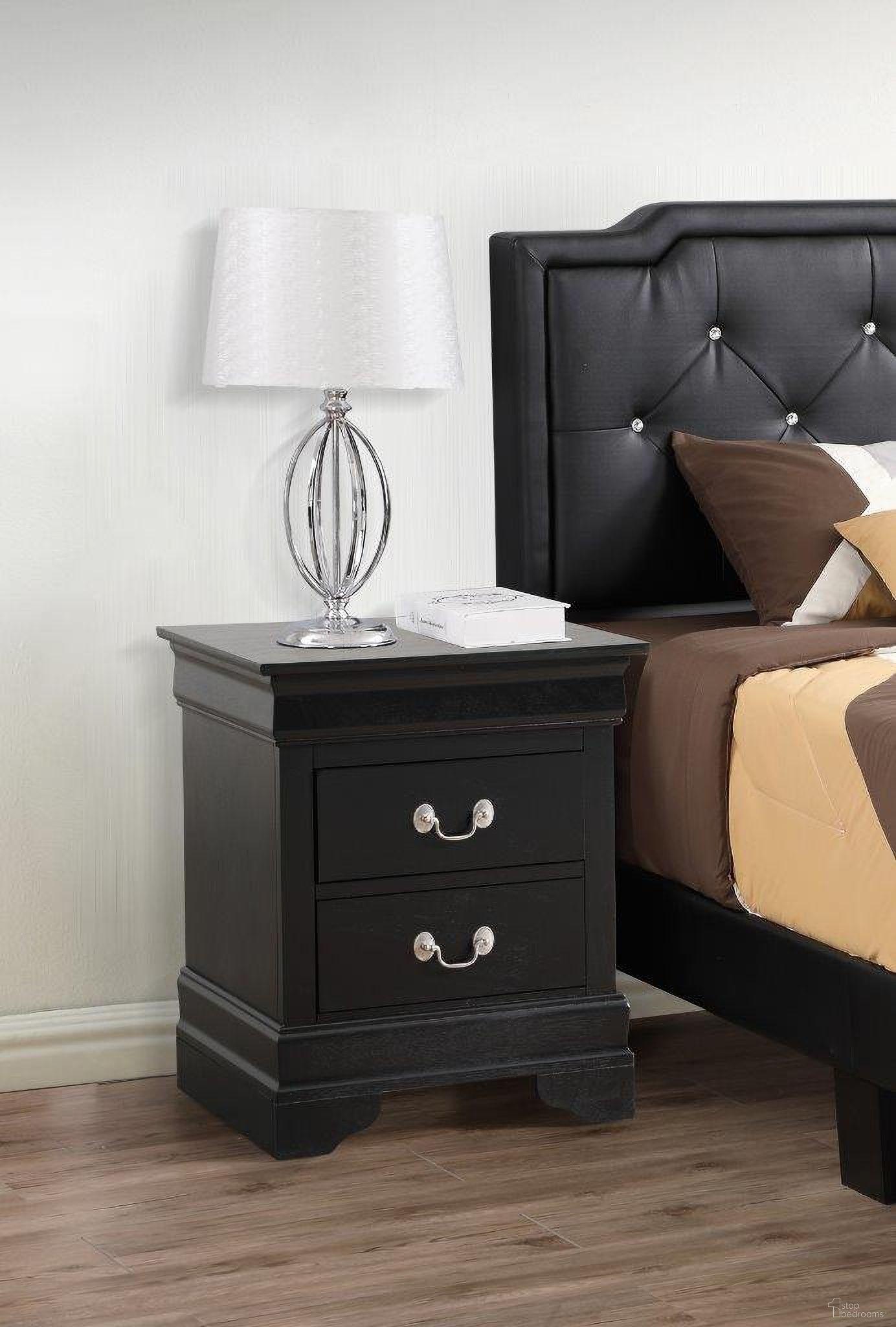 Glory Furniture LouisPhillipe Nightstand, Black
