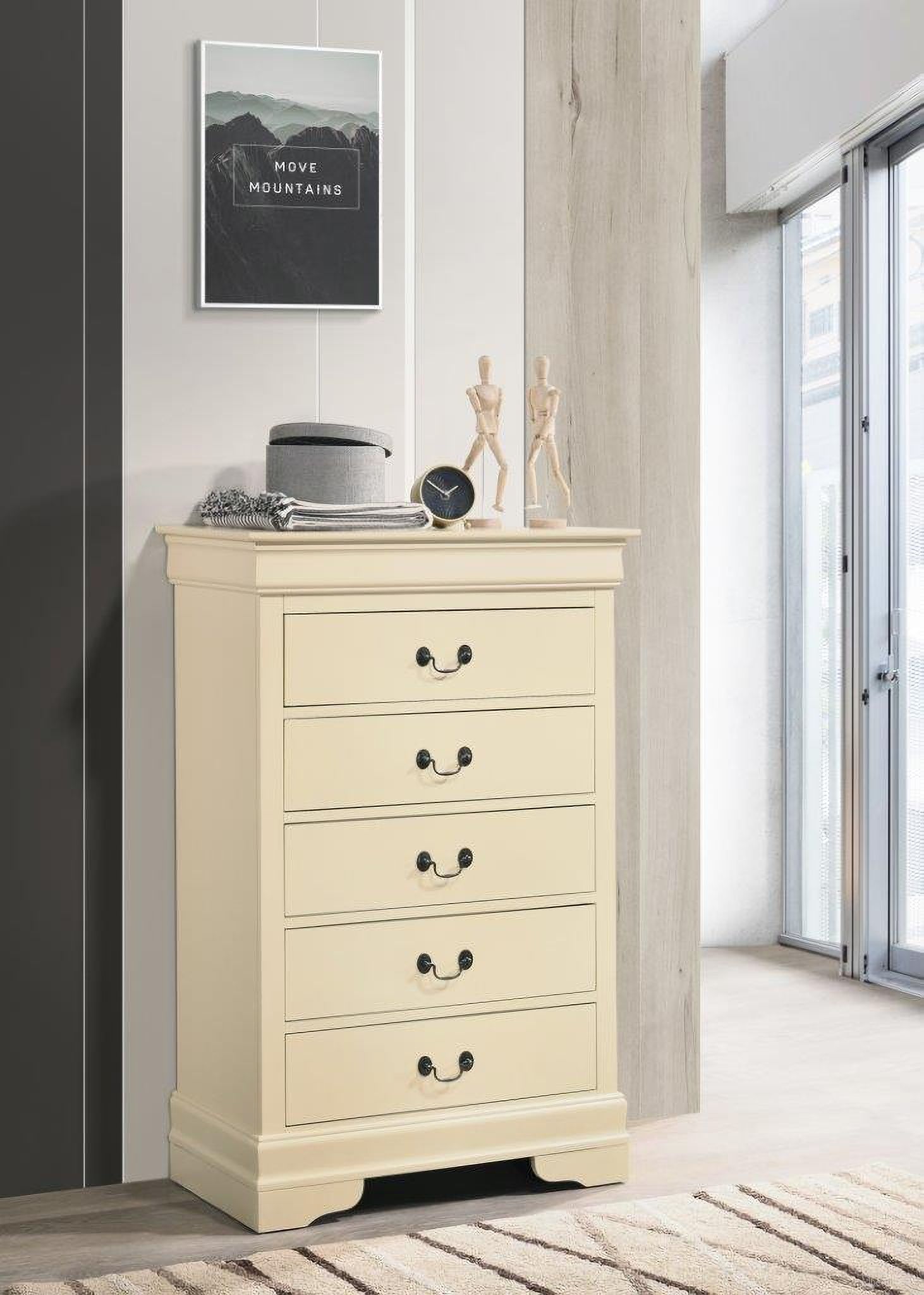 The appearance of Glory Furniture LouisPhillipe Chest, Beige designed by Glory in the traditional interior design. This beige piece of furniture was selected by 1StopBedrooms from Louis Philippe Collection to add a touch of cosiness and style into your home. Sku: G02175-CH-Chest. Material: Wood.