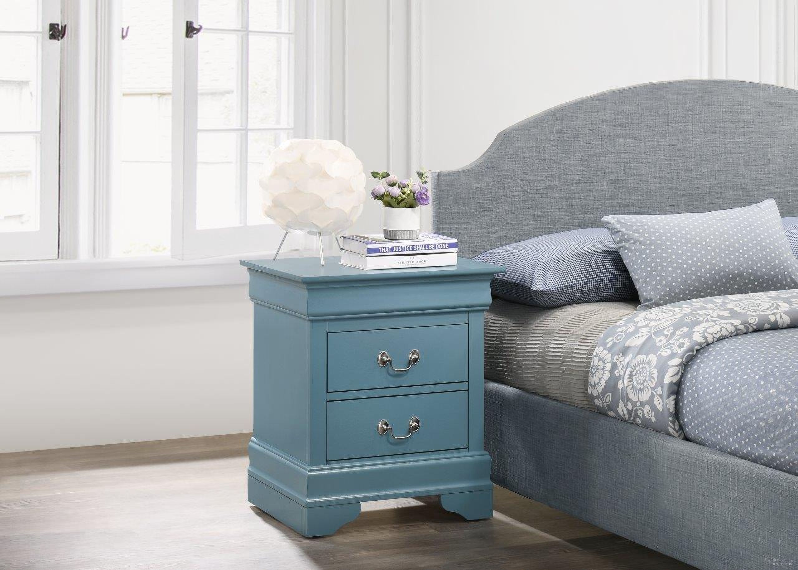 The appearance of Glory Furniture LouisPhillipe Nightstand, Blue designed by Glory in the modern / contemporary interior design. This blue piece of furniture was selected by 1StopBedrooms from Louis Philippe Collection to add a touch of cosiness and style into your home. Sku: G02180-N-Nightstand. Material: Wood.