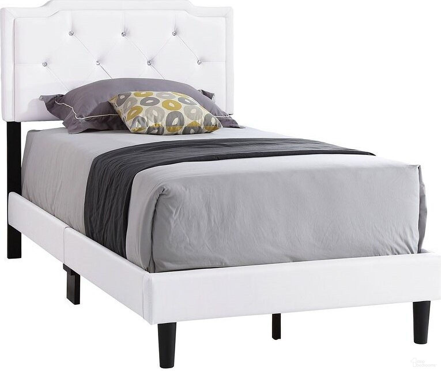 The appearance of G1118 Upholstered Bed (Twin) designed by Glory in the transitional interior design. This white piece of furniture was selected by 1StopBedrooms from G11 Collection to add a touch of cosiness and style into your home. Sku: G1118-TB-UP-Twin Bed. Material: Faux Leather. Bed Size: Twin. Bed Type: Upholstered Bed.