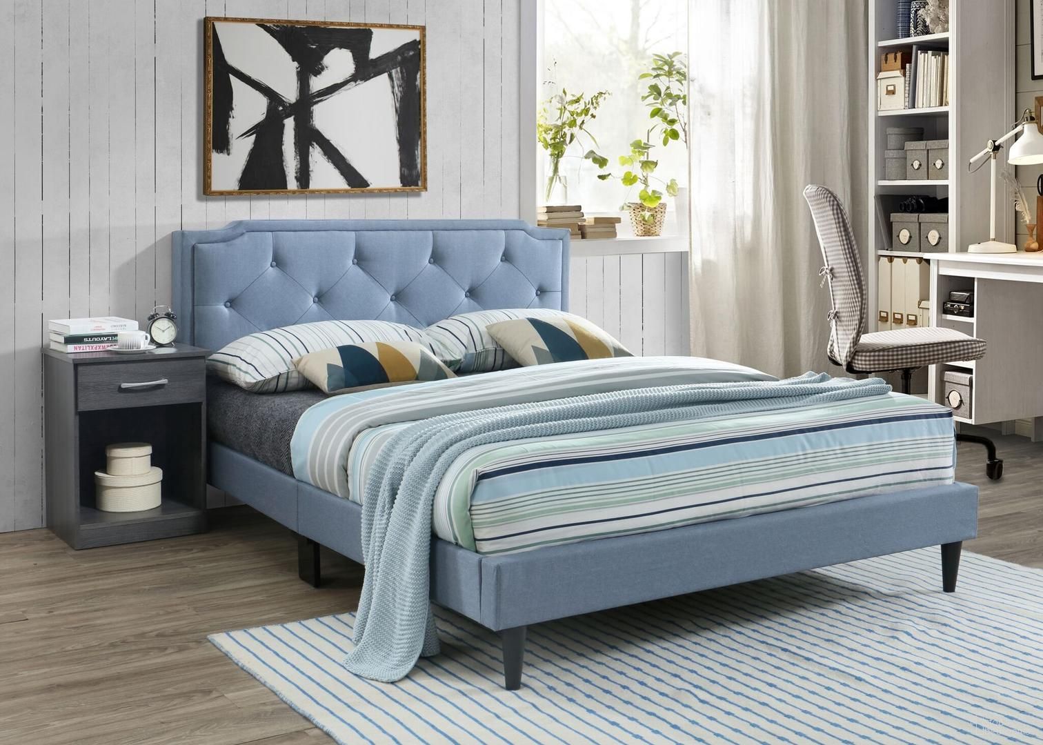 The appearance of Glory Furniture Deb Twin Size Bed Blue designed by Glory in the traditional interior design. This blue piece of furniture  was selected by 1StopBedrooms from Deb Collection to add a touch of cosiness and style into your home. Sku: G1123-TB-UP-Twin Bed. Bed Type: Panel Bed. Material: Wood. Bed Size: Twin.