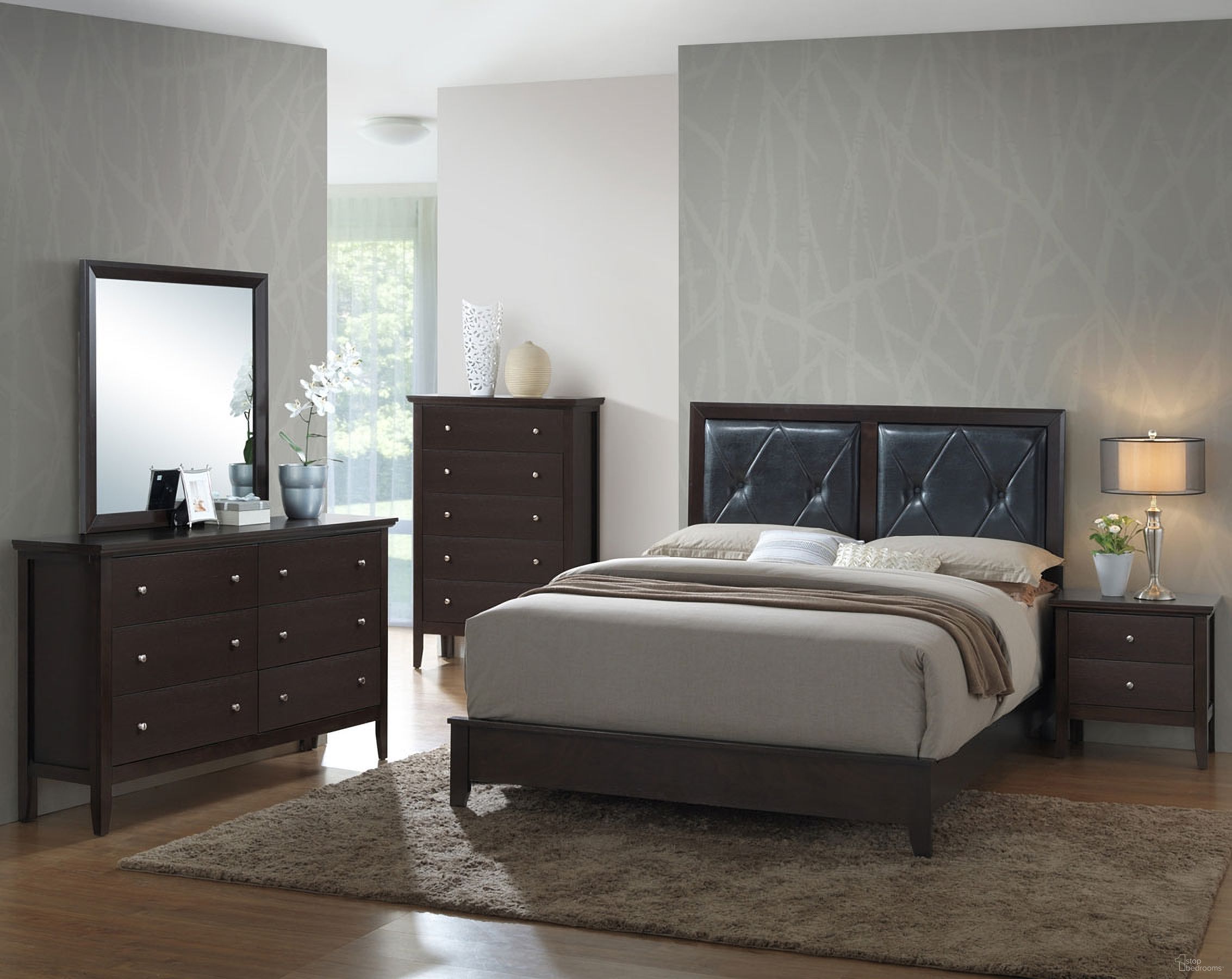 The appearance of Parker Youth Bedroom Set designed by Glory in the transitional interior design. This dark cappuccino piece of furniture  was selected by 1StopBedrooms from Parker Collection to add a touch of cosiness and style into your home. Sku: G1300A-TB-Twin Bed  Headboard;G1300A-TB-Twin Bed  Footboard;G1300A-TB-Twin Bed Rails;G1300-N-Nightstand. Bed Type: Panel Bed. Material: Wood. Bed Size: Twin.