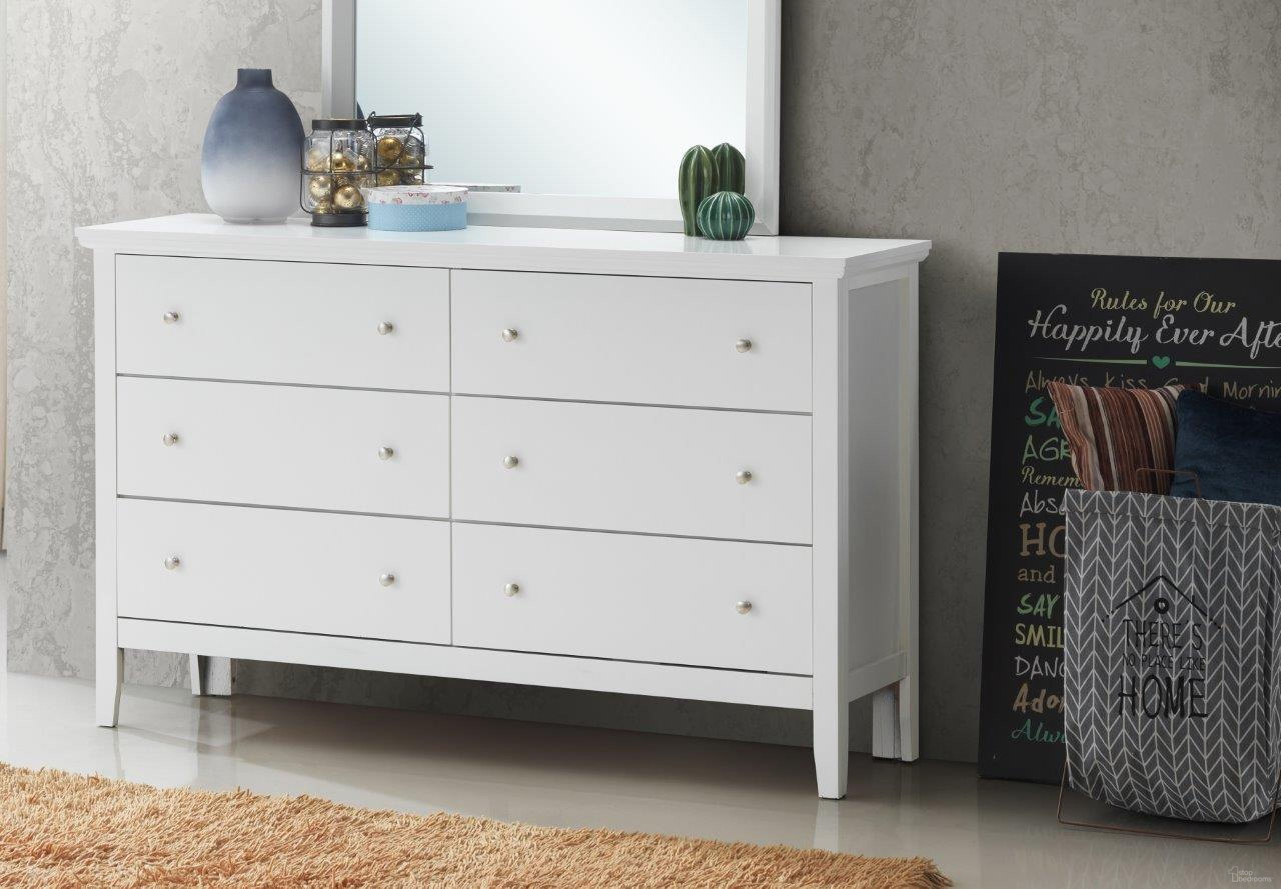 The appearance of Glory Furniture Primo Dresser, White designed by Glory in the modern / contemporary interior design. This white piece of furniture was selected by 1StopBedrooms from Primo Collection to add a touch of cosiness and style into your home. Sku: G1339-D-Dresser. Material: Wood.