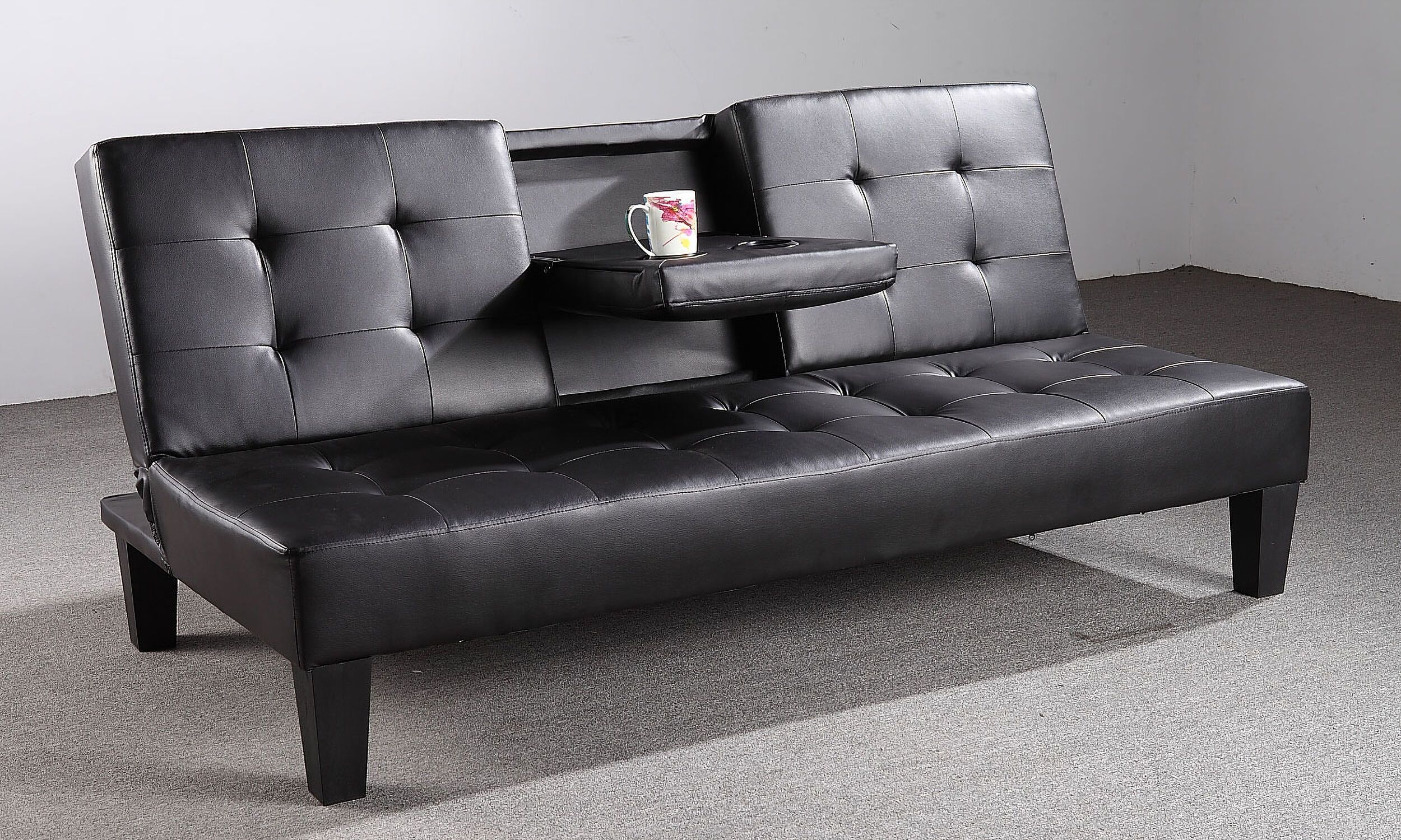 The appearance of G140 Sofa Bed (Black) designed by Glory in the modern / contemporary interior design. This black piece of furniture was selected by 1StopBedrooms from G140 Collection to add a touch of cosiness and style into your home. Sku: G140-S-Sofa Bed. Material: Faux Leather.