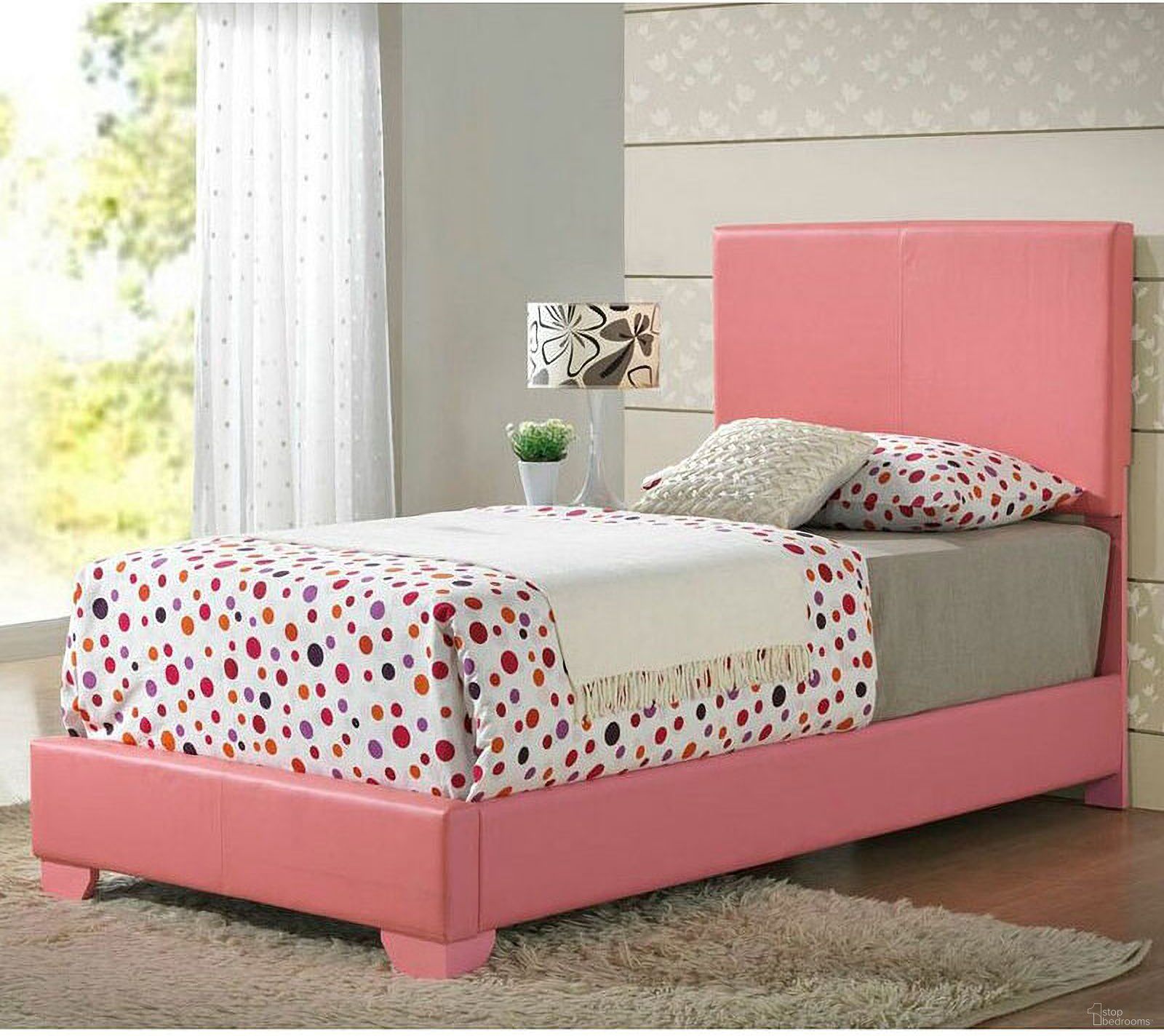 The appearance of G1880 Youth Upholstered Bed (Twin) designed by Glory in the modern / contemporary interior design. This pink piece of furniture was selected by 1StopBedrooms from G1880 Collection to add a touch of cosiness and style into your home. Sku: G1880-TB-UP;G0001-T. Bed Size: Twin. Material: Foam. Bed Type: Upholstered Bed.