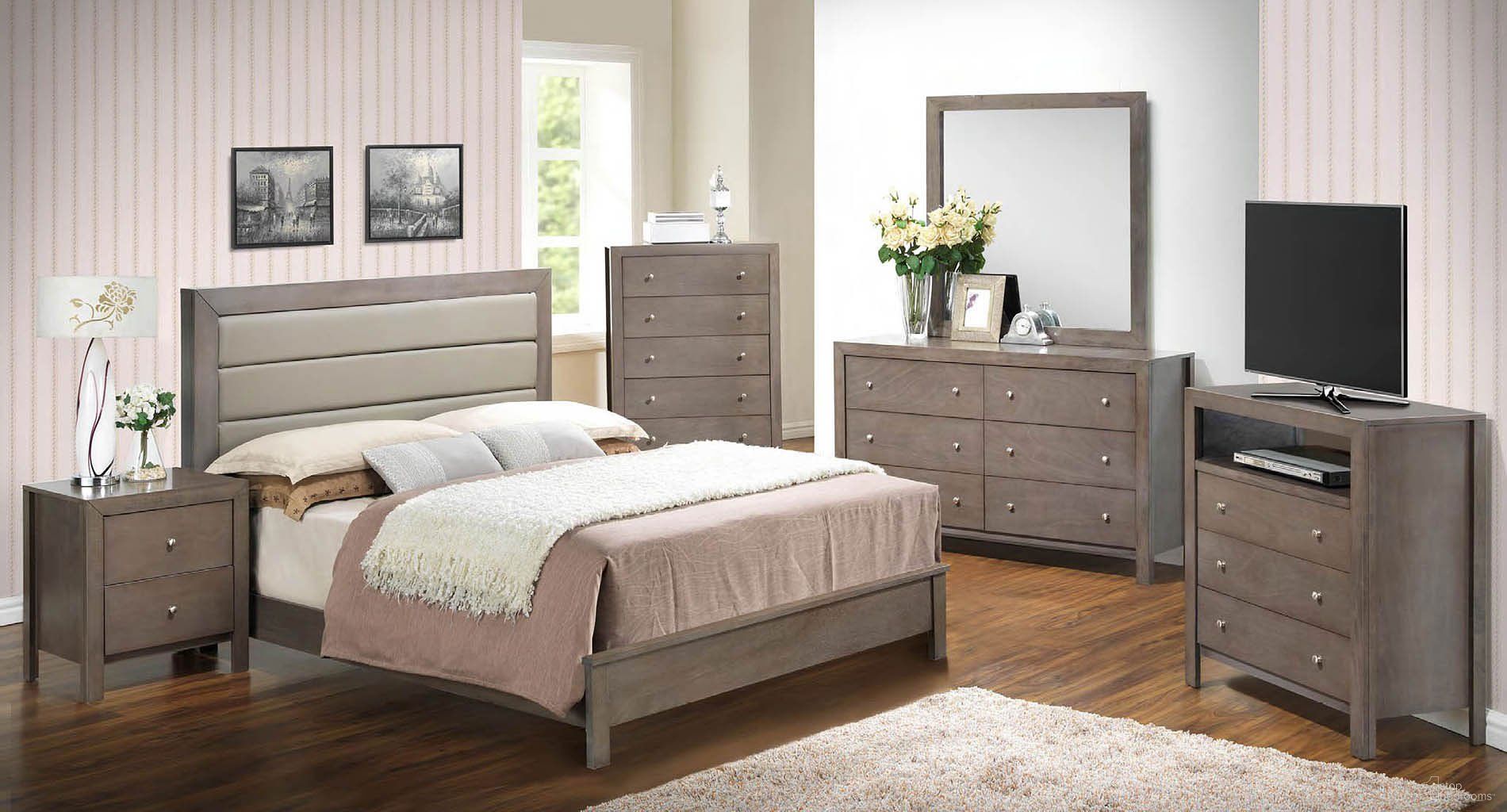 The appearance of G2405 Panel Bedroom Set designed by Glory in the transitional interior design. This gray piece of furniture was selected by 1StopBedrooms from G2405 Collection to add a touch of cosiness and style into your home. Sku: G2405A-KB-King Bed Headboard;G2405A-KB-King Bed Footboard;G2405A-KB-King Bed Rails;G2405-N-Nightstand. Bed Type: Panel Bed. Material: Wood. Bed Size: Queen.