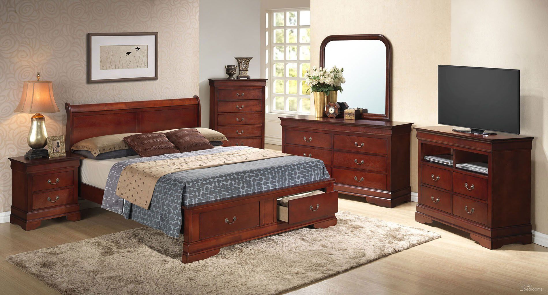 G3100 Sleigh Storage Bedroom Set