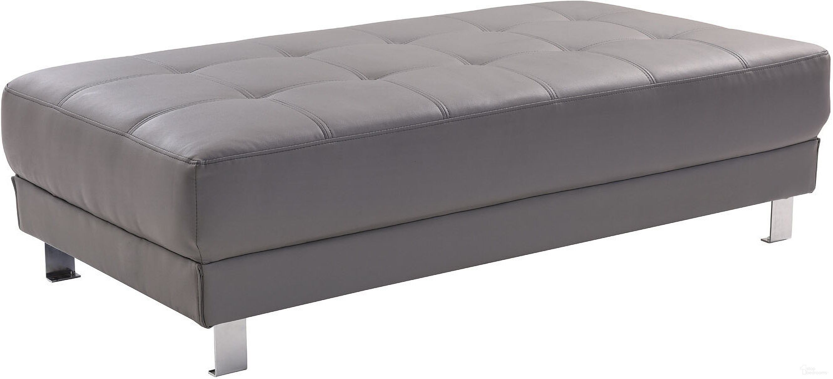 The appearance of Milan Ottoman (Gray) designed by Glory in the modern / contemporary interior design. This gray piece of furniture was selected by 1StopBedrooms from Milan Collection to add a touch of cosiness and style into your home. Sku: G452-O-Milan Ottoman. Material: Faux Leather.