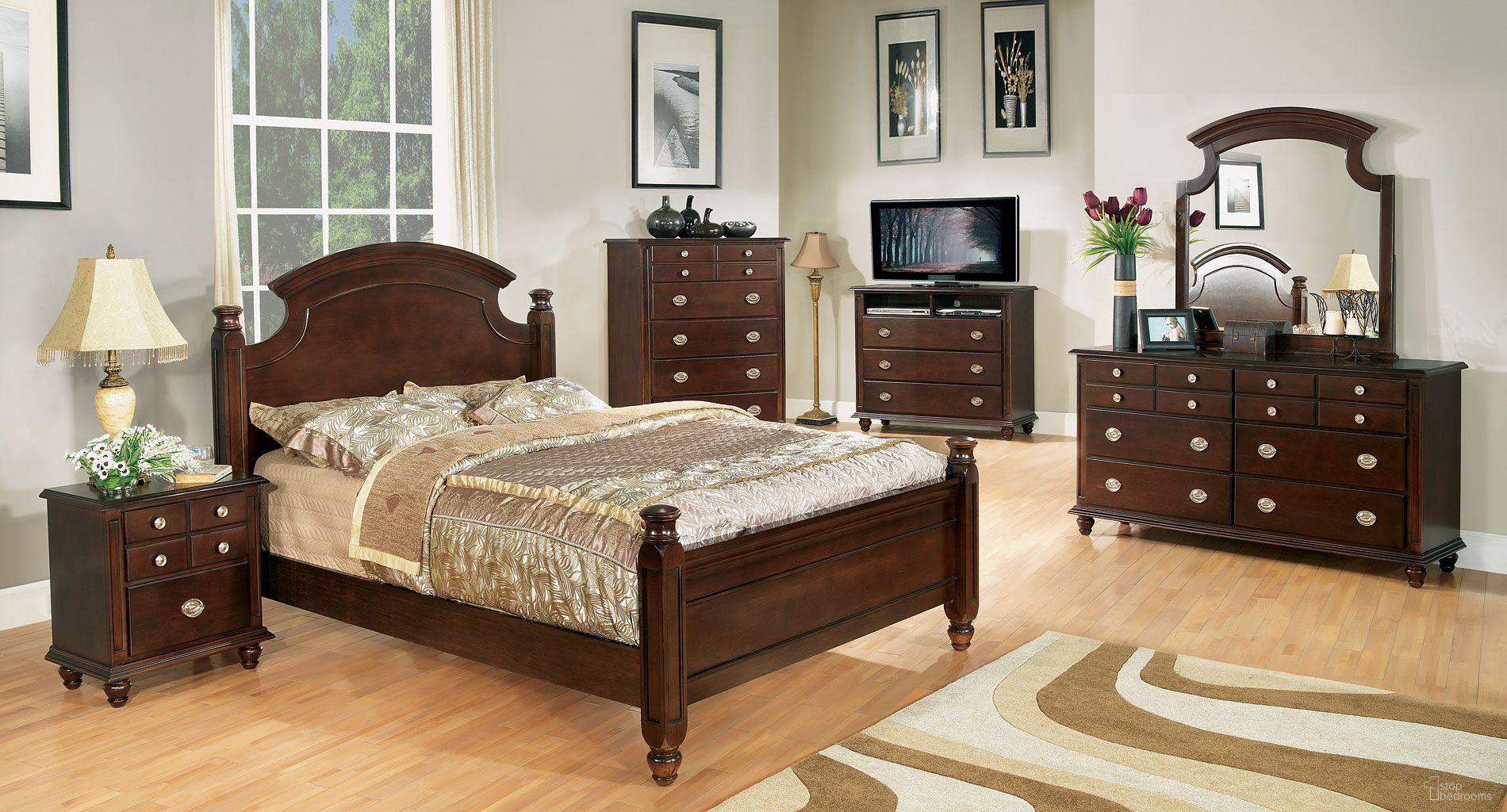 The appearance of G5950 Low Post Bedroom Set designed by Glory in the traditional interior design. This cappuccino piece of furniture was selected by 1StopBedrooms from G59 Collection to add a touch of cosiness and style into your home. Sku: G5950A-QB-Queen Bed Headboard & Footboard;G5950A-QB-Queen Bed Posts;G5950A-QB-Queen Bed Rails;G5950-N-Nightstand. Bed Type: Poster Bed. Material: Wood. Bed Size: Queen.
