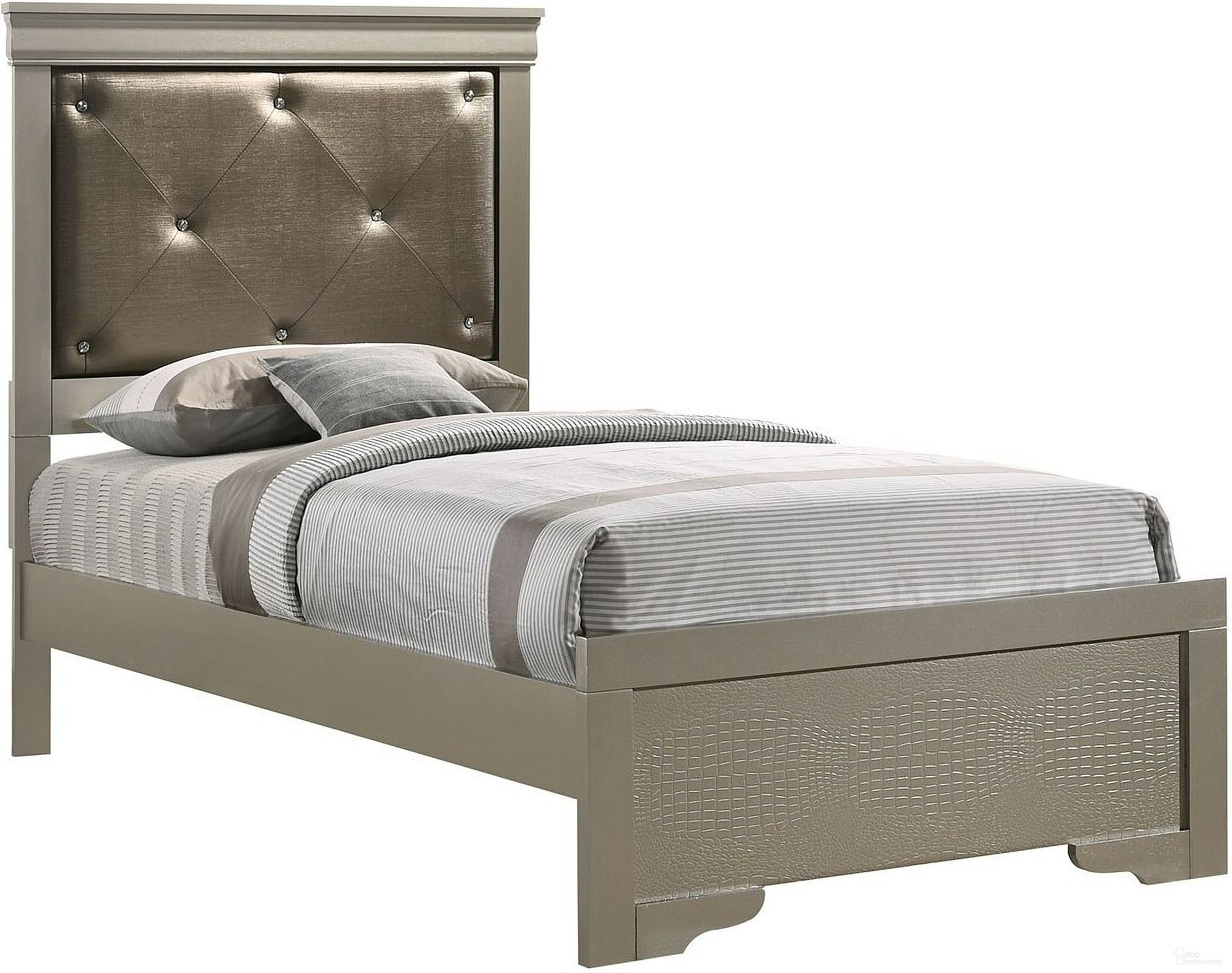 The appearance of Lorana Youth Panel Bed (Twin) designed by Glory in the transitional interior design. This silver piece of furniture was selected by 1StopBedrooms from Lorana Collection to add a touch of cosiness and style into your home. Sku: G6500B-TB2 Box 1;G6500B-TB2 Box 2;G6500B-TB2 Box 3. Bed Type: Panel Bed. Material: Wood. Bed Size: Twin.