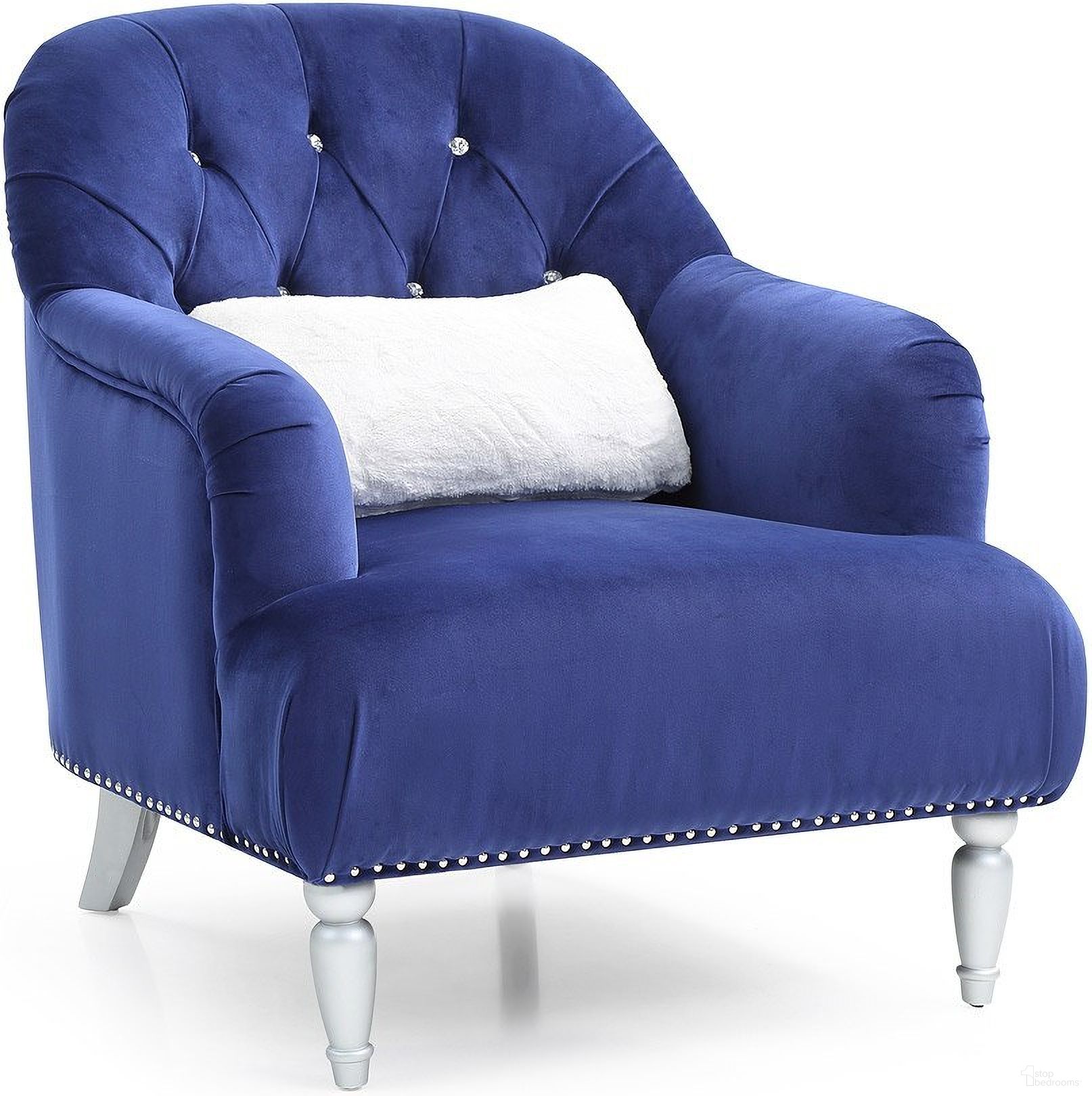 The appearance of Jewel Chair (Blue) designed by Glory in the transitional interior design. This blue piece of furniture  was selected by 1StopBedrooms from Jewel Collection to add a touch of cosiness and style into your home. Sku: G750-C-Chair. Material: Fabric.
