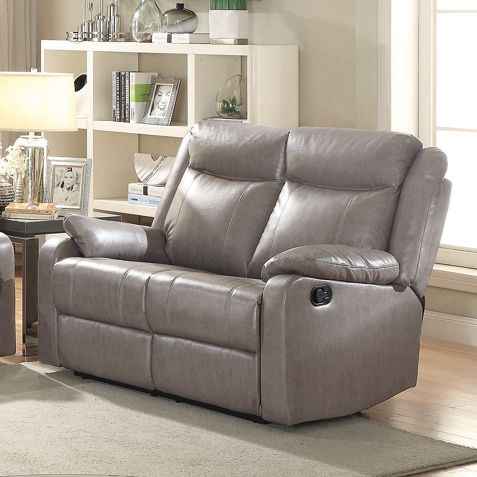 G763 Double Reclining Loveseat (Gray)