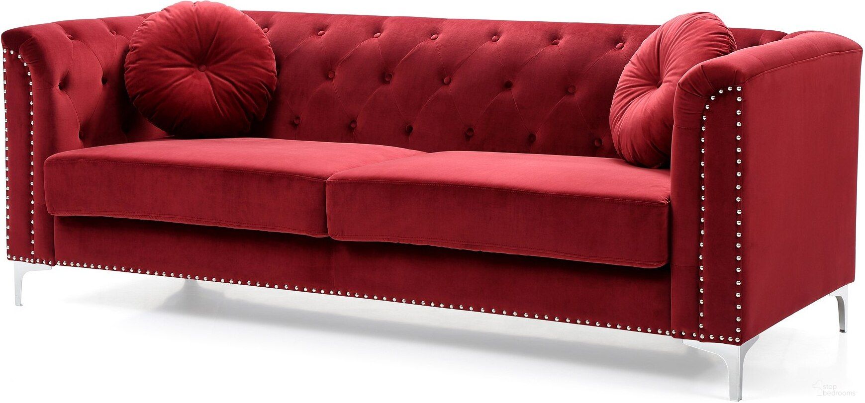The appearance of Pompano Sofa In Burgundy designed by Glory in the transitional interior design. This burgundy piece of furniture was selected by 1StopBedrooms from Pompano Collection to add a touch of cosiness and style into your home. Sku: G789A-S Box 1;G789A-S Box 2. Material: Fabric.
