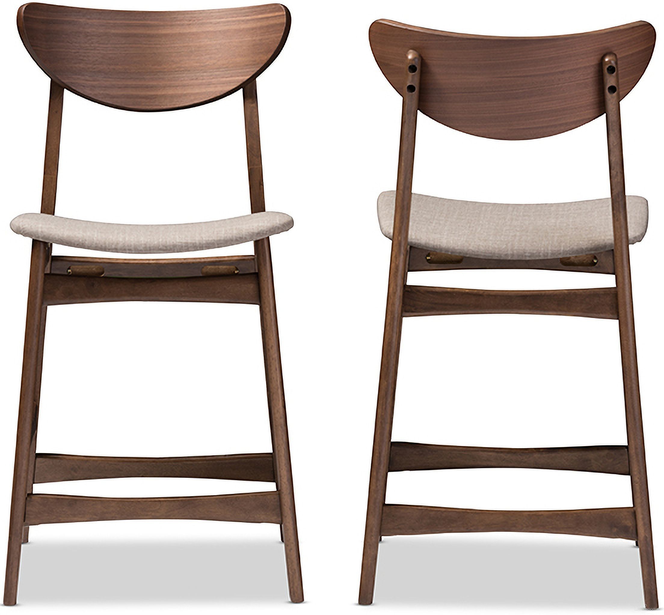 The appearance of Latina Light Grey Faux Leather Upholstered 24 Inches Counter Stools Set Of 2 designed by Baxton Studio in the modern / contemporary interior design. This light grey piece of furniture was selected by 1StopBedrooms from Latina Collection to add a touch of cosiness and style into your home. Sku: Latina Barstool-Light Grey. Material: Polyester.