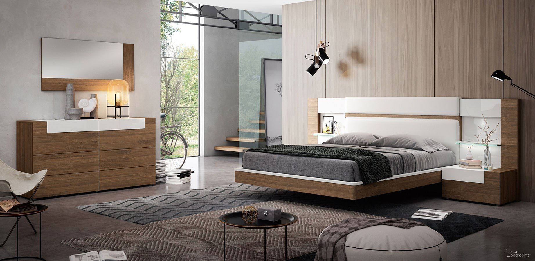 The appearance of Mar Panel Wall Bedroom Set designed by ESF in the modern / contemporary interior design. This walnut piece of furniture  was selected by 1StopBedrooms from Mar Collection to add a touch of cosiness and style into your home. Sku: MARBEDQS;WFRAMEQUEENS;MARNSLEFT. Bed Type: Panel Bed. Bed Size: Queen. Material: MDF.