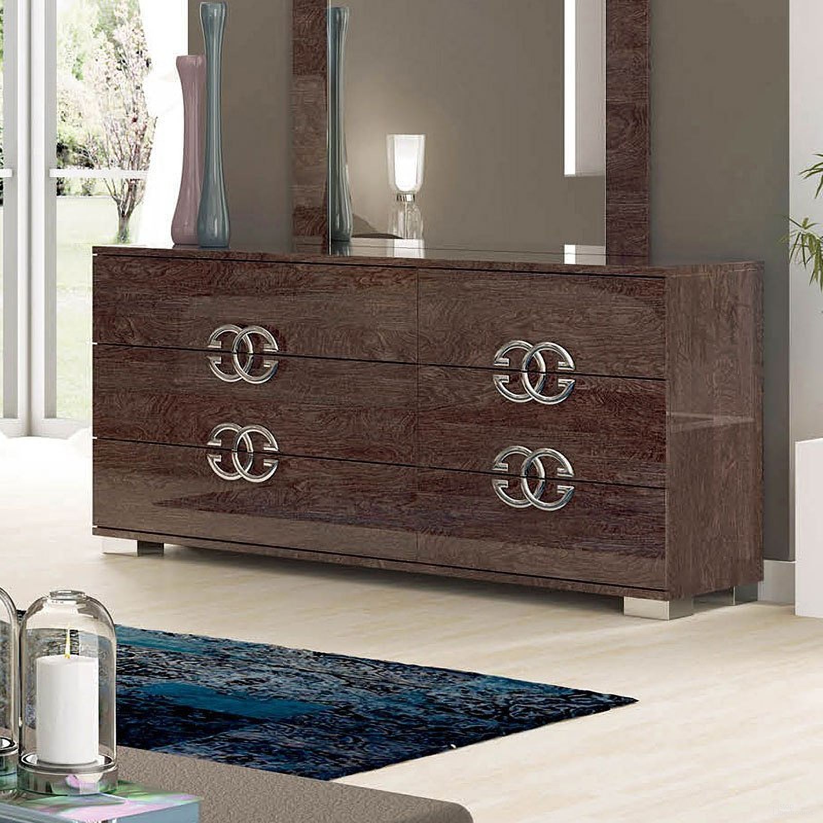 The appearance of Prestige Dresser designed by ESF in the modern / contemporary interior design. This cognac birch piece of furniture  was selected by 1StopBedrooms from Prestige Collection to add a touch of cosiness and style into your home. Sku: PRESTIGEDRESSER. Material: MDF.