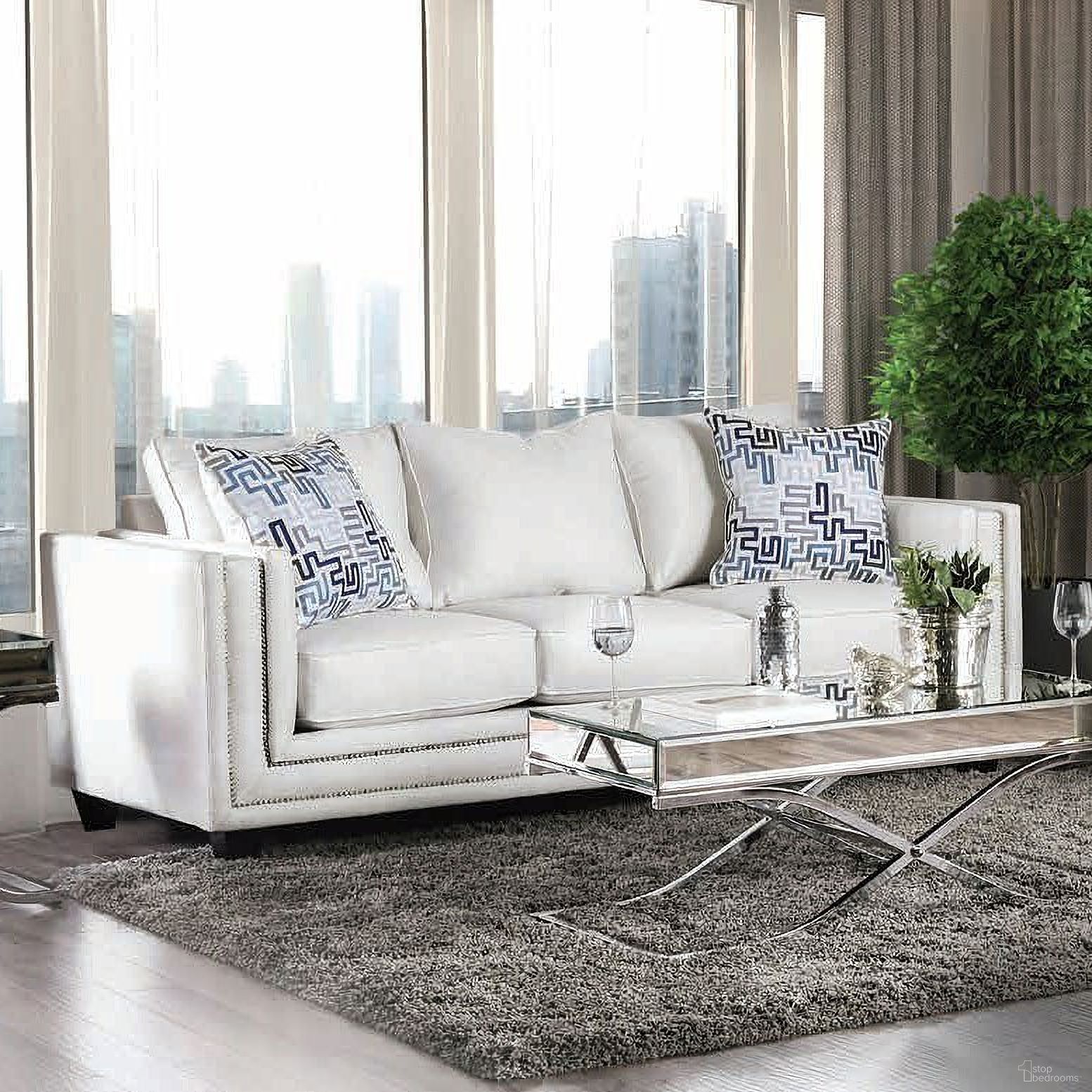 The appearance of Ilse Sofa designed by Furniture of America in the modern / contemporary interior design. This off white piece of furniture was selected by 1StopBedrooms from Ilse Collection to add a touch of cosiness and style into your home. Sku: SM2675-SF. Material: Chenille.