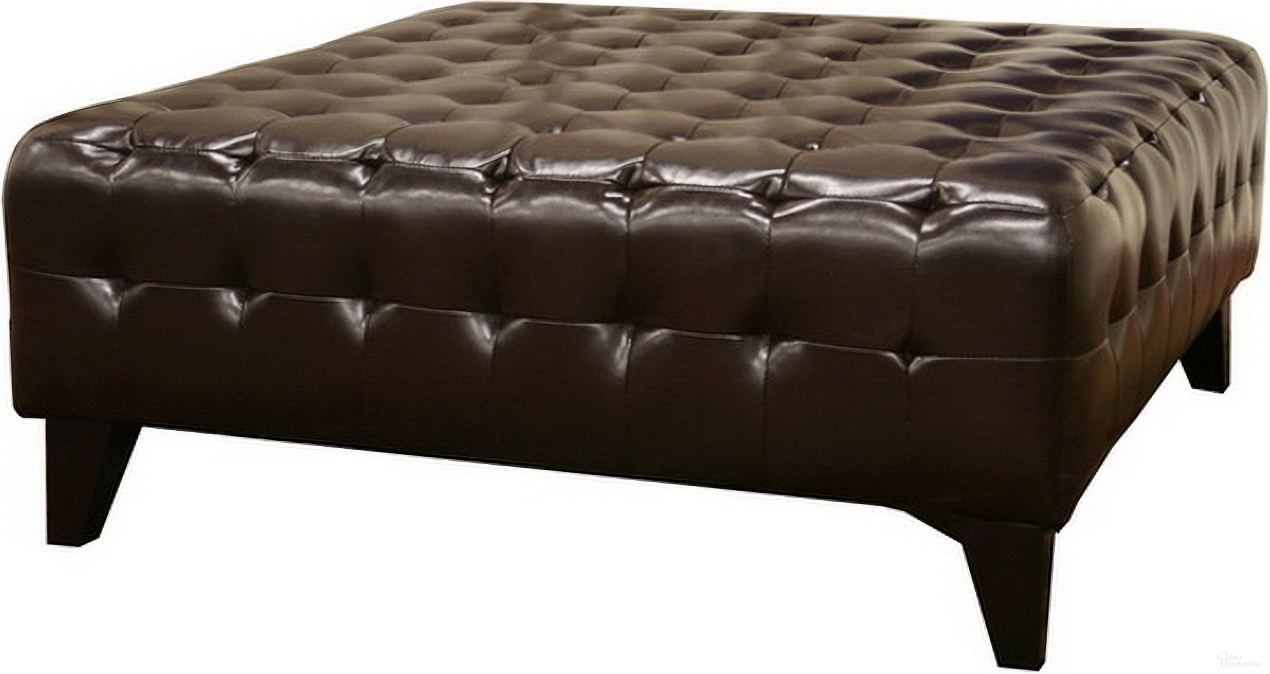 The appearance of Baxton Studio Pemberly Dark Brown Bonded Leather Square Ottoman designed by Baxton Studio in the modern / contemporary interior design. This dark brown piece of furniture  was selected by 1StopBedrooms from Pemberly Collection to add a touch of cosiness and style into your home. Sku: TA1235-Dark Brown. Material: Leather.
