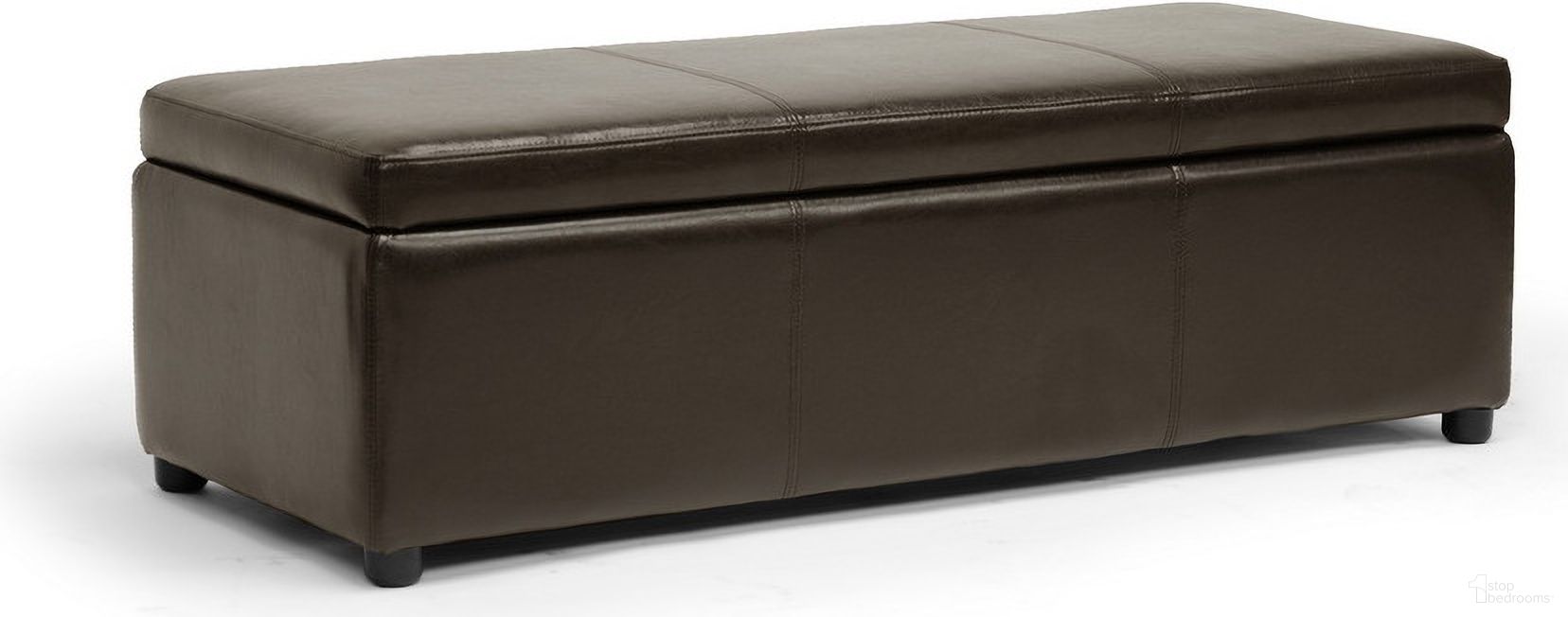 The appearance of Baxton Studio Dennehy Dark Brown Modern Ottoman designed by Baxton Studio in the modern / contemporary interior design. This dark brown piece of furniture  was selected by 1StopBedrooms from Dennehy Collection to add a touch of cosiness and style into your home. Sku: Y-168-Promote-dark brown. Material: Bonded Leather.
