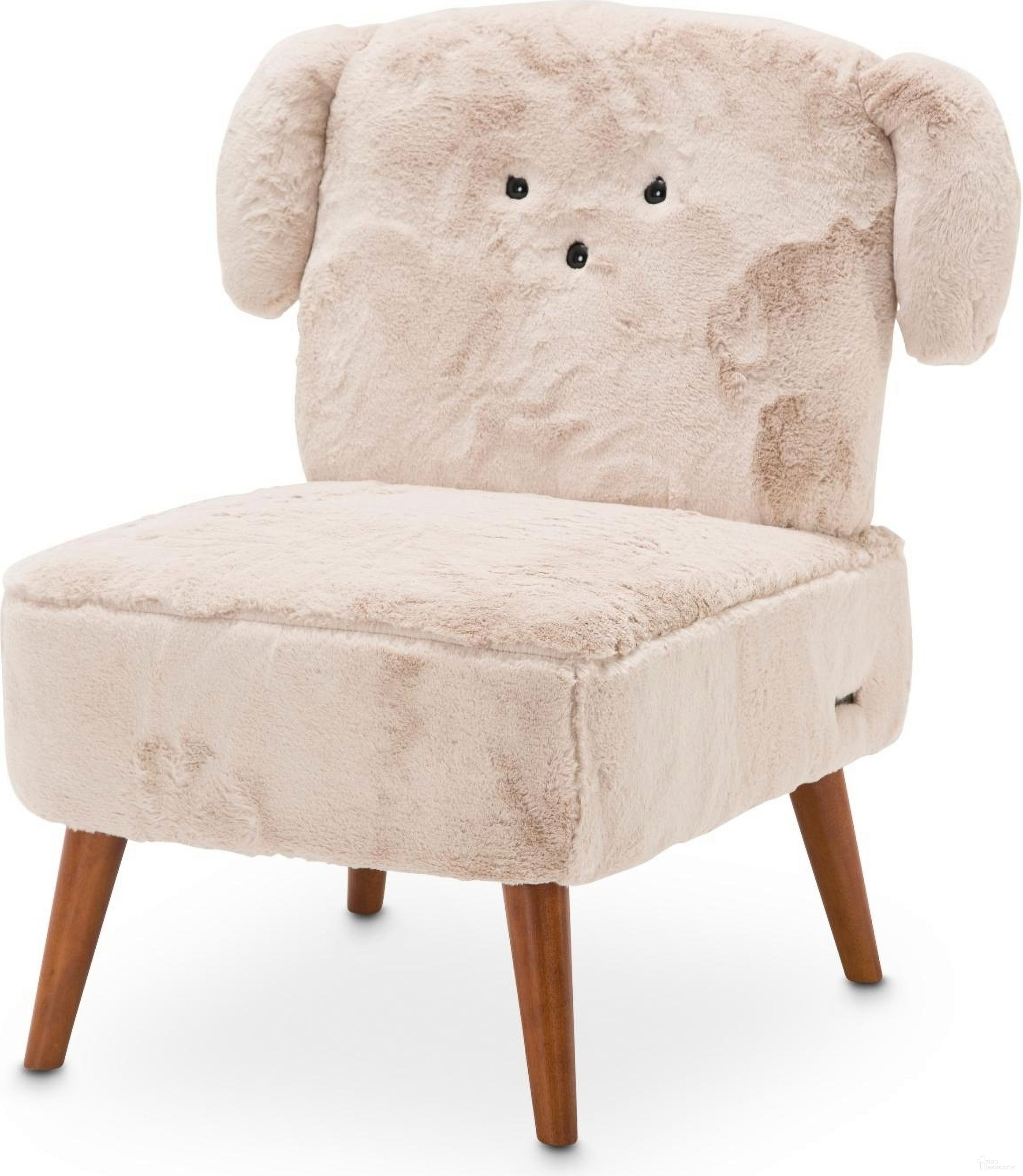 The appearance of A La Carte Silicon Babies Puppy Accent Chair designed by Michael Amini in the transitional interior design. This cream piece of furniture  was selected by 1StopBedrooms from A La Carte Collection to add a touch of cosiness and style into your home. Sku: KIA-PUPP830-STN-45. Material: Polyester.