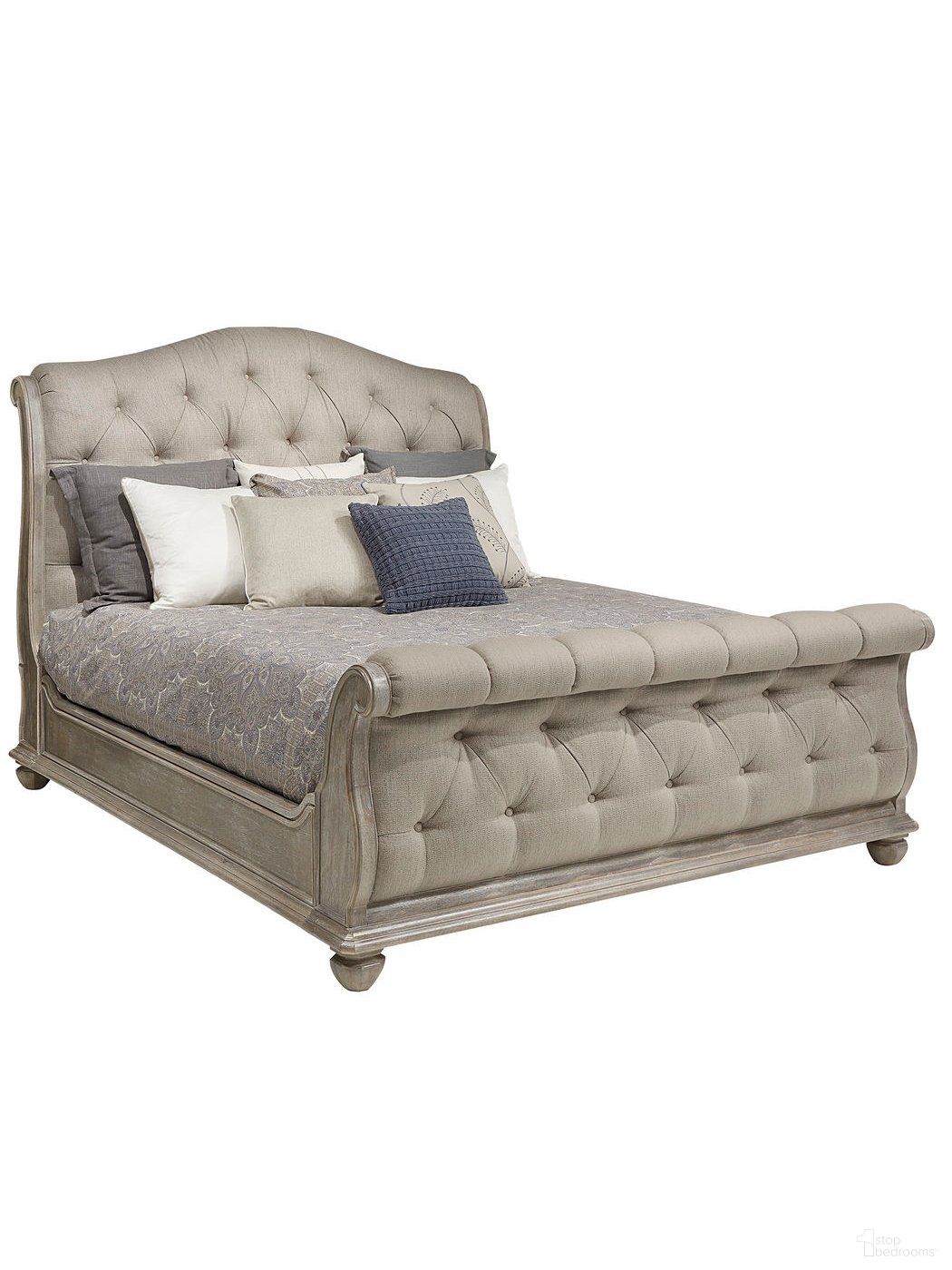A.R.T. Furniture Summer Creek Shoals Queen Upholstered Tufted Sleigh Bed