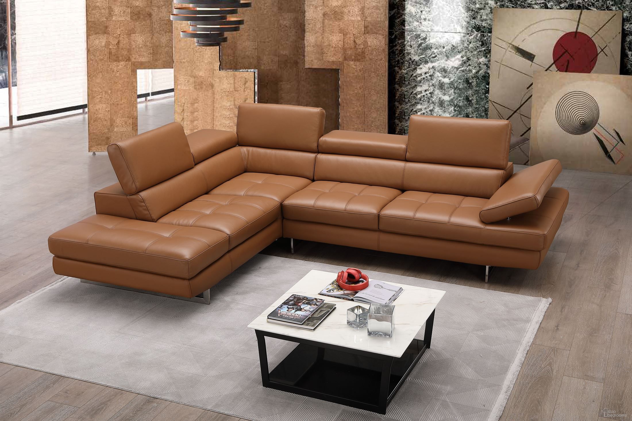 The appearance of Caramel Italian Leather LAF Sectional designed by J&M in the modern / contemporary interior design. This brown piece of furniture was selected by 1StopBedrooms from A761 Collection to add a touch of cosiness and style into your home. Sku: 17855211-LHFC. Material: Leather. Layout: L-Shape. Orientation: LAF.