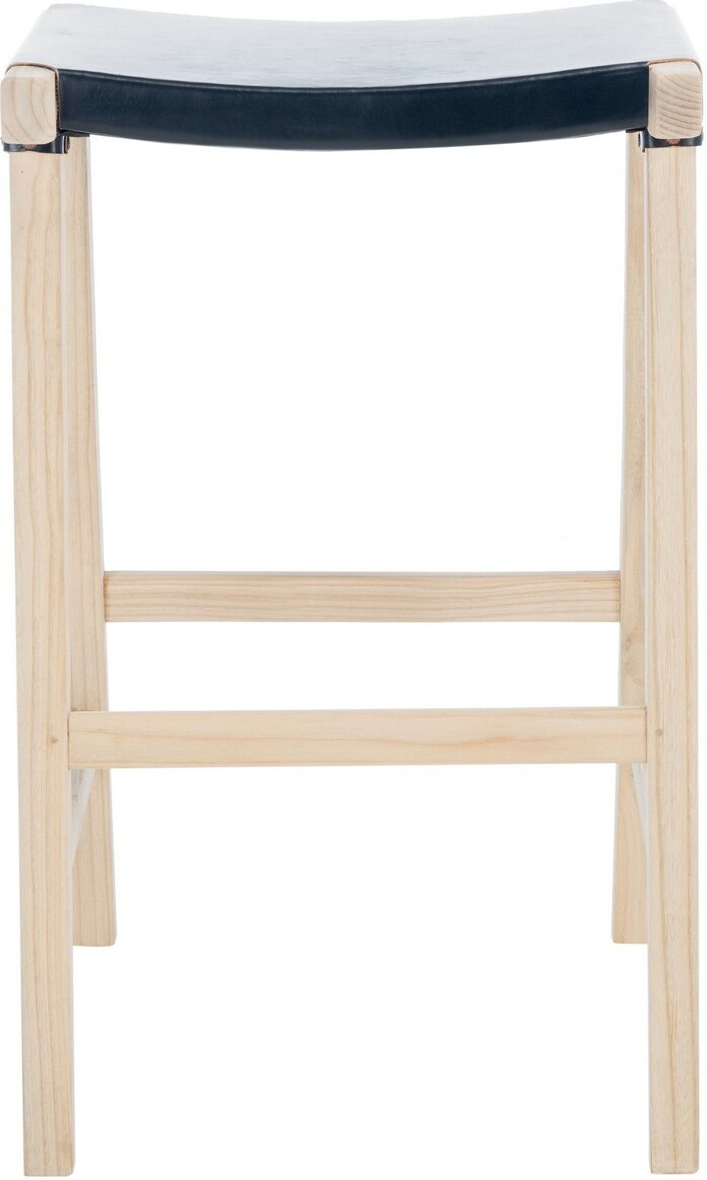 Aariz Rectangle Barstool in Black and Natural