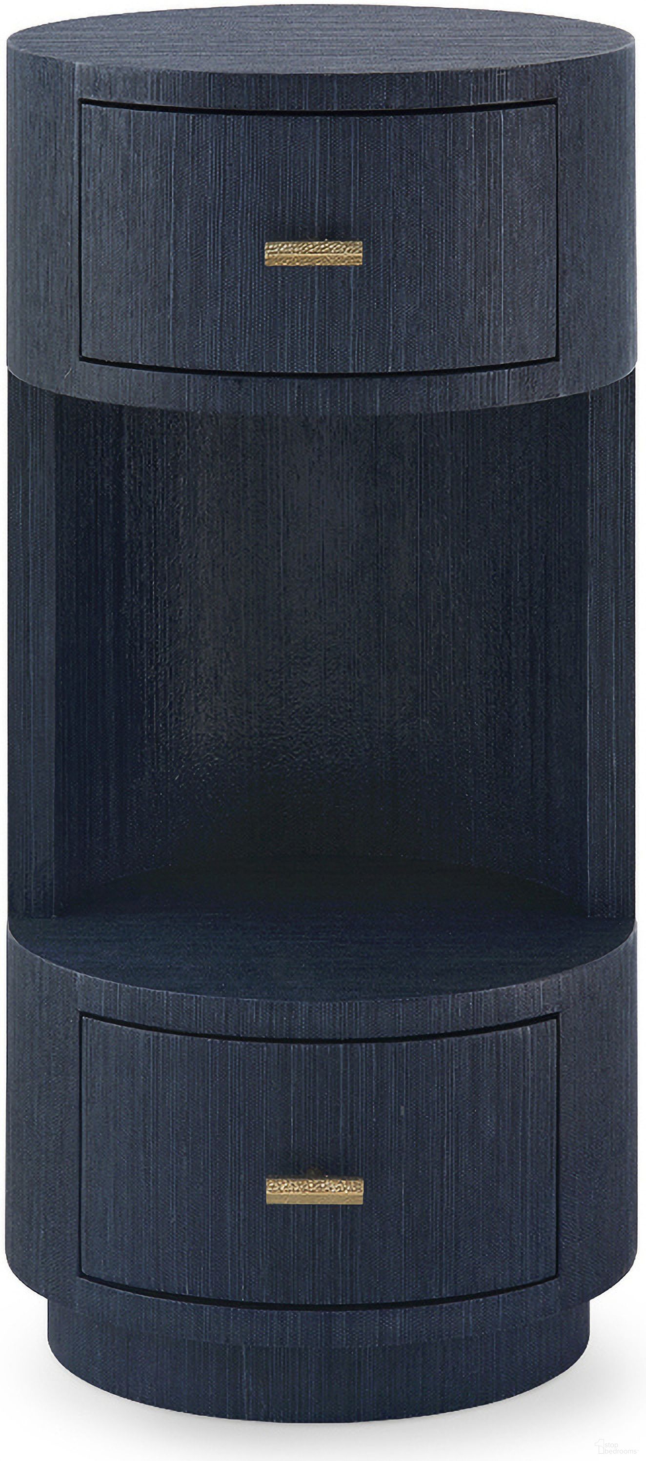Aaron 2-Drawer End Table In Selvage Blue