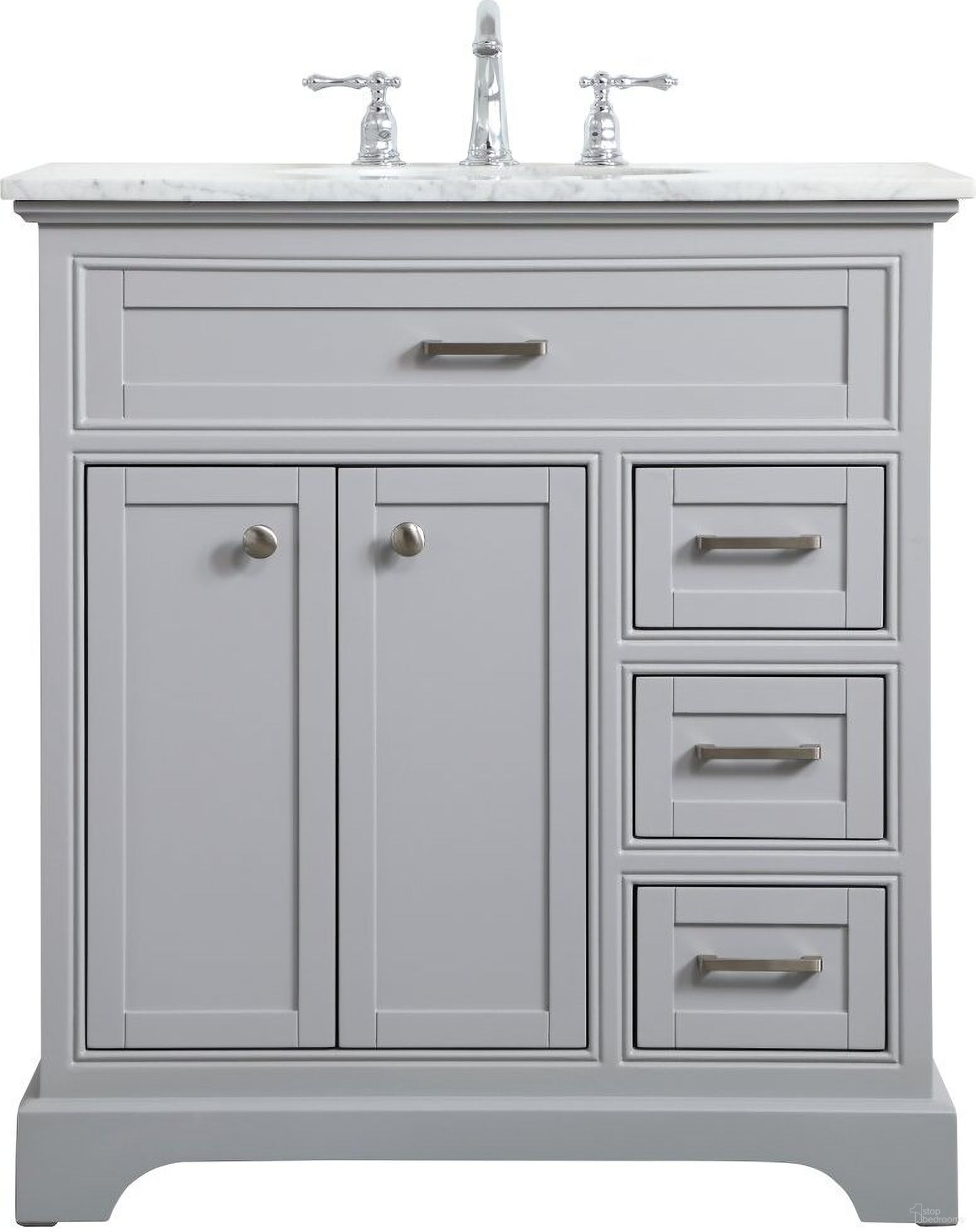 Aaron 32 Inch Single Bathroom Vanity In Grey