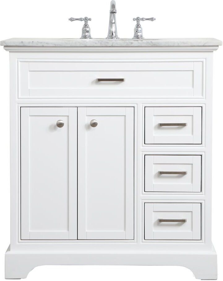 Aaron 32 Inch Single Bathroom Vanity In White