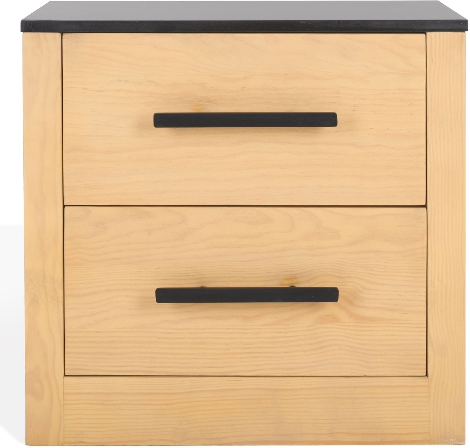 Abbianna Marble Top Nightstand In Natural and Black