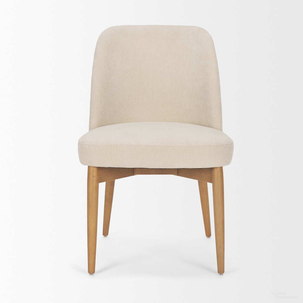 Abbie Curved Back Dining Side Chair with Set Of 2 Fabric In Oatmeal