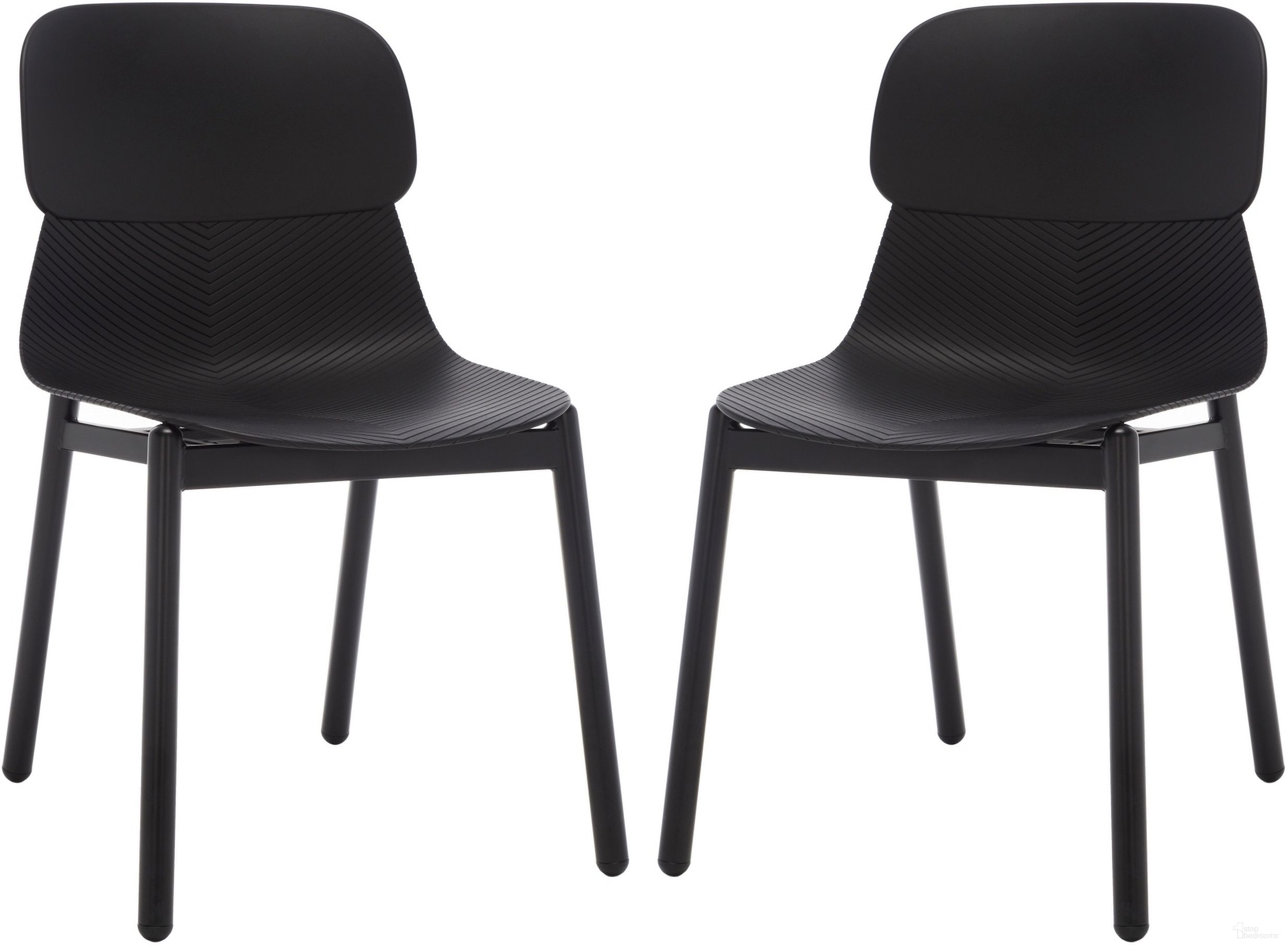 Abbie Molded Plastic Dining Chair Set of 2 In Black