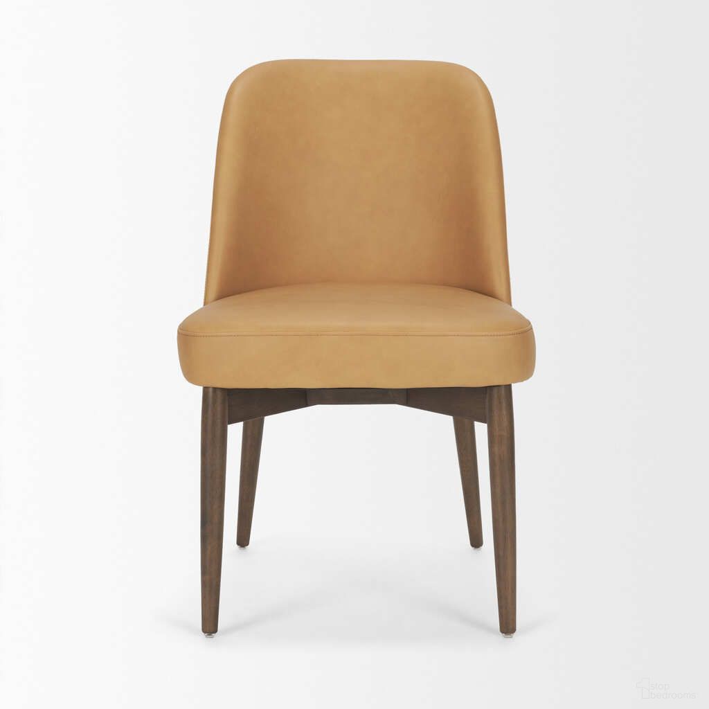 The appearance of Abbie Slope Curved Back Dining Side Chair Set Of 2 with Leather In Tan designed by Mercana in the modern / contemporary interior design. This tan piece of furniture was selected by 1StopBedrooms from Abbie Collection to add a touch of cosiness and style into your home. Sku: 71248. Material: Leather. Chair Type: Side Chair.