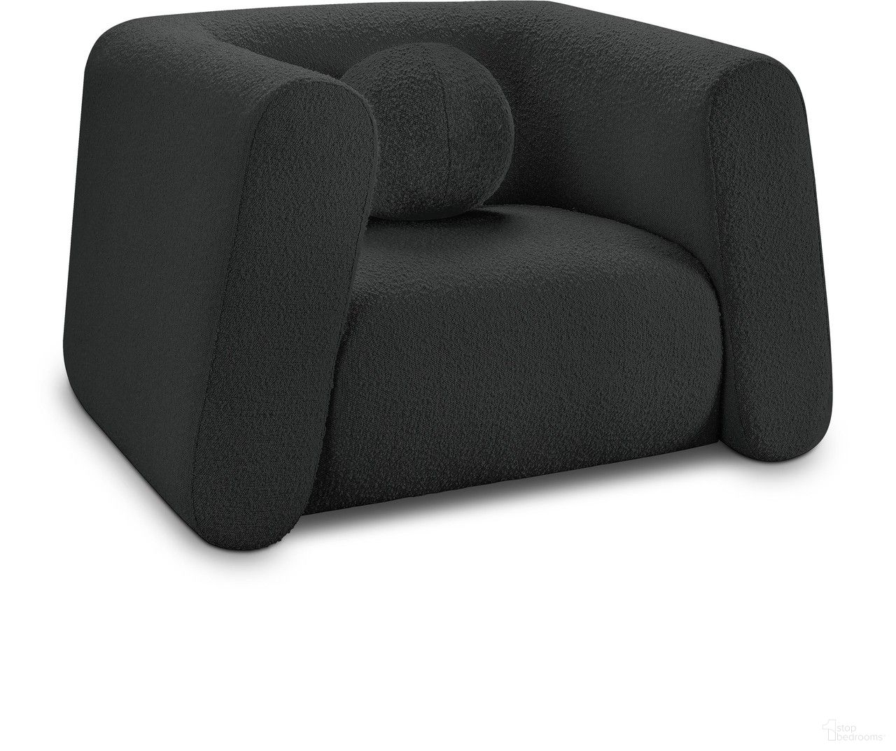 The appearance of Abbington Boucle Fabric Chair In Black designed by Meridian in the modern / contemporary interior design. This black piece of furniture was selected by 1StopBedrooms from Abbington Collection to add a touch of cosiness and style into your home. Sku: 113Black-C. Material: Boucle.
