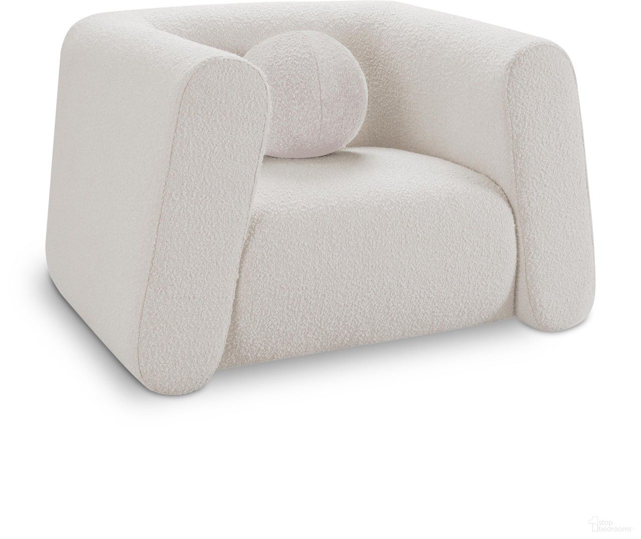 Abbington Boucle Fabric Chair In Cream