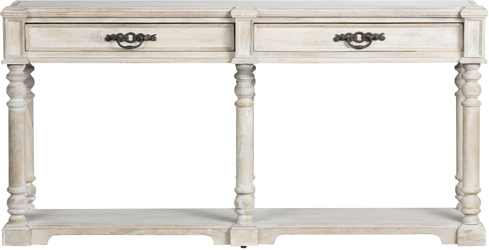 The appearance of Abbott Console Table In White and Cream designed by Crestview Collection in the traditional interior design. This white/cream piece of furniture  was selected by 1StopBedrooms from  to add a touch of cosiness and style into your home. Sku: CVFNR796. Material: Solid Wood.