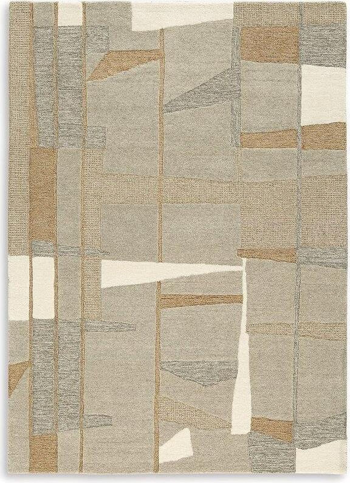 Abbotton 5 ft x 7 ft Rug In Gray and Taupe