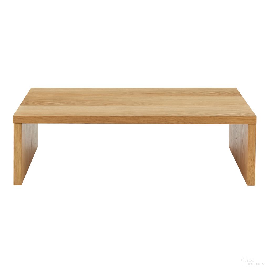 The appearance of Abby 47 Inch Coffee Table In Oak designed by Euro Style in the modern / contemporary interior design. This oak piece of furniture was selected by 1StopBedrooms from Abby Collection to add a touch of cosiness and style into your home. Sku: 09704-OAK. Material: MDF.