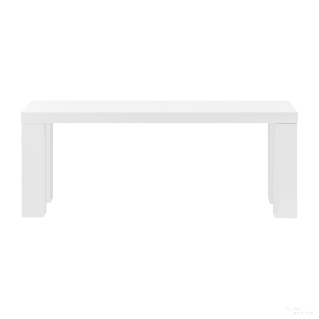 The appearance of Abby 49 Inch Bench In High Gloss White designed by Euro Style in the modern / contemporary interior design. This white high gloss piece of furniture was selected by 1StopBedrooms from Abby Collection to add a touch of cosiness and style into your home. Sku: 19720WHT-A;19720WHT-B. Material: MDF.