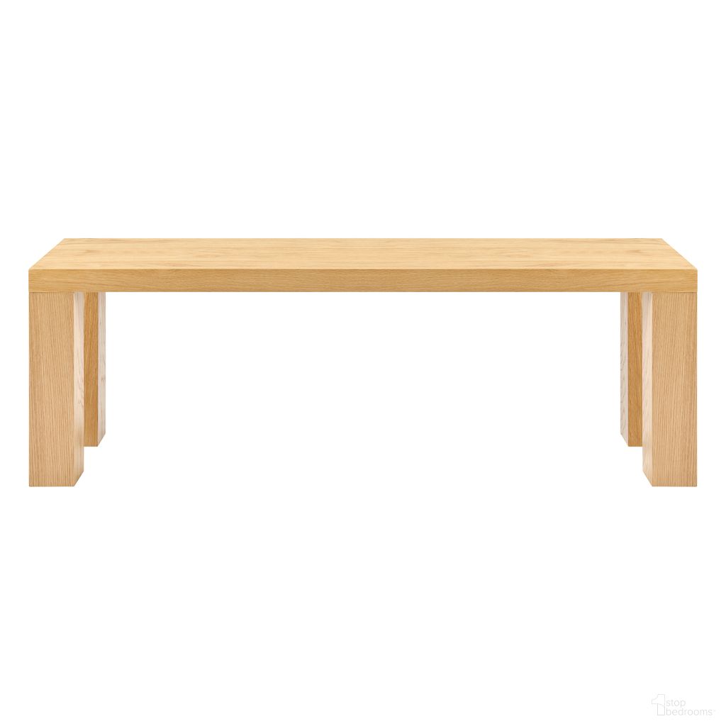 The appearance of Abby 57 Inch Bench In Oak designed by Euro Style in the modern / contemporary interior design. This oak piece of furniture  was selected by 1StopBedrooms from Abby Collection to add a touch of cosiness and style into your home. Sku: 19723OAK-A;19723OAK-B. Material: MDF.