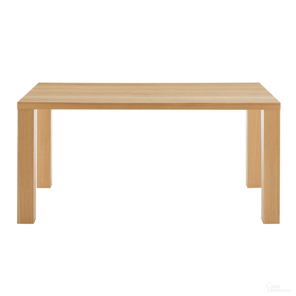 The appearance of Abby 63 Inch Rectangle Table In Oak designed by Euro Style in the modern / contemporary interior design. This oak piece of furniture was selected by 1StopBedrooms from Abby Collection to add a touch of cosiness and style into your home. Sku: 09778-OAK-A;09778-OAK-B. Table Base Style: Legs. Material: MDF. Table Top Shape: Rectangular. Size: 36" x 63".