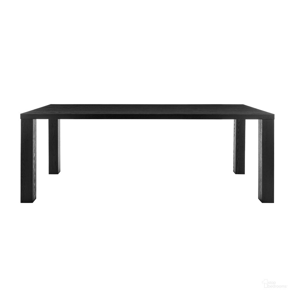 The appearance of Abby 84 Inch Rectangle Table In Black designed by Euro Style in the modern / contemporary interior design. This black piece of furniture was selected by 1StopBedrooms from Abby Collection to add a touch of cosiness and style into your home. Sku: 19708-BLK-A;19708-BLK-B. Table Base Style: Legs. Material: MDF. Table Top Shape: Rectangular. Size: 36" x 85".