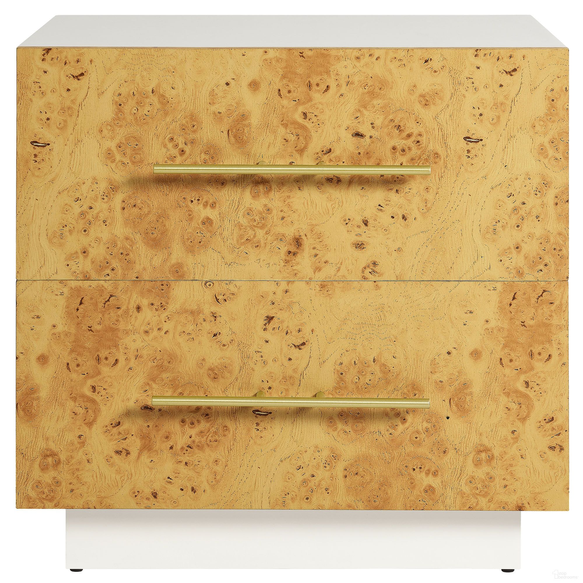 The appearance of Abel 2-Drawer Burl Wood Nightstand In White Bleached and Burl designed by Modway in the modern / contemporary interior design. This white bleached/burl piece of furniture was selected by 1StopBedrooms from Abel Collection to add a touch of cosiness and style into your home. Sku: MOD-7159-WHI-BUR. Material: Wood.