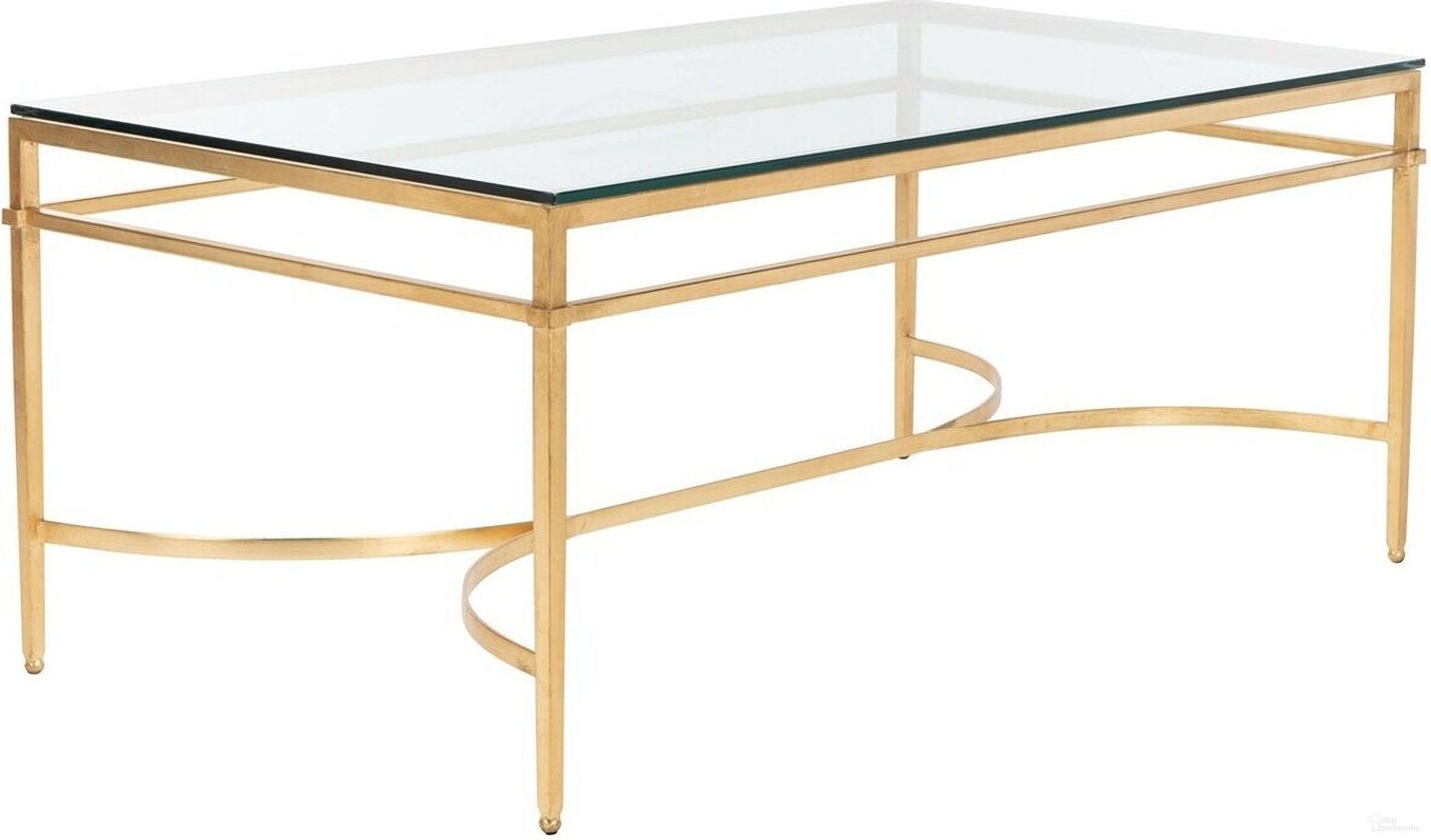 The appearance of Abelard Cocktail Table In Gold designed by Safavieh Couture in the modern / contemporary interior design. This gold piece of furniture  was selected by 1StopBedrooms from Abelard Collection to add a touch of cosiness and style into your home. Sku: AMH8303A. Material: Metal.