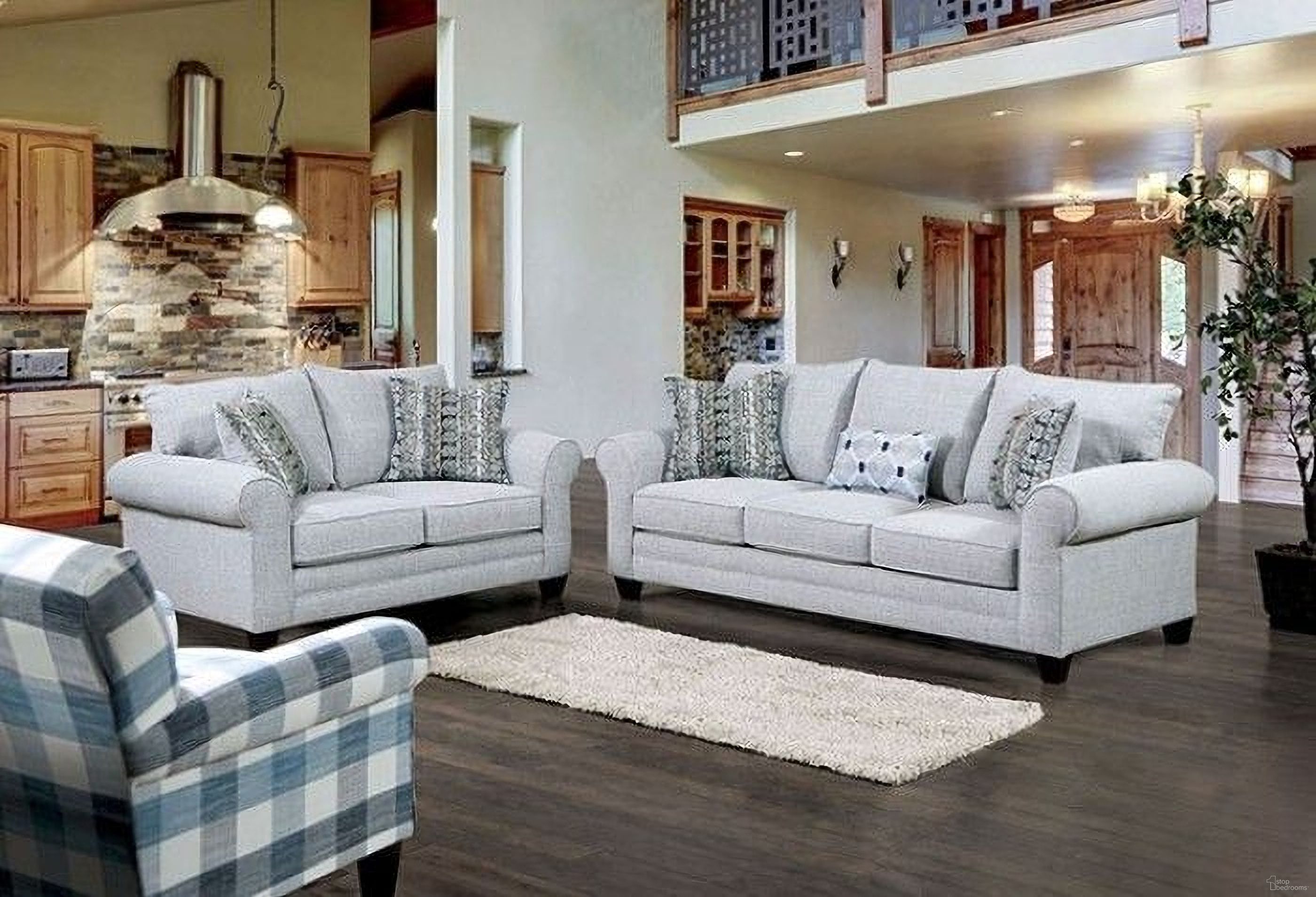 The appearance of Aberporth Gray Living Room Set designed by Furniture of America in the transitional interior design. This gray piece of furniture was selected by 1StopBedrooms from Aberporth Collection to add a touch of cosiness and style into your home. Sku: SM5406-SF;SM5406-LV. Material: Wood.