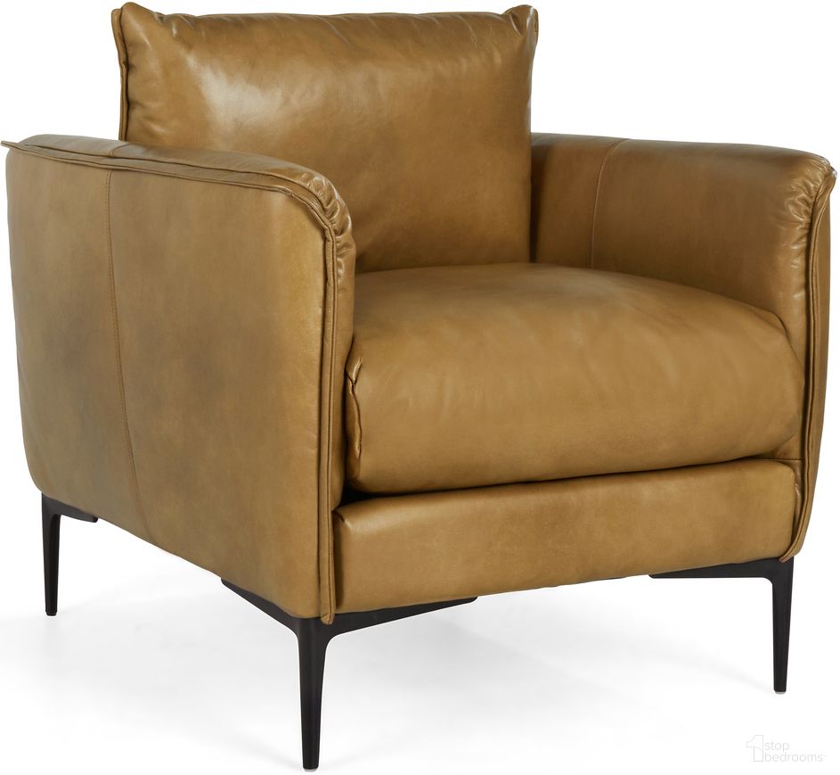 The appearance of Abigail Club Chair Adobe In Tan designed by Classic Home in the transitional interior design. This tan piece of furniture was selected by 1StopBedrooms from Abigail Collection to add a touch of cosiness and style into your home. Sku: 53051238. Material: Buffalo Leather.