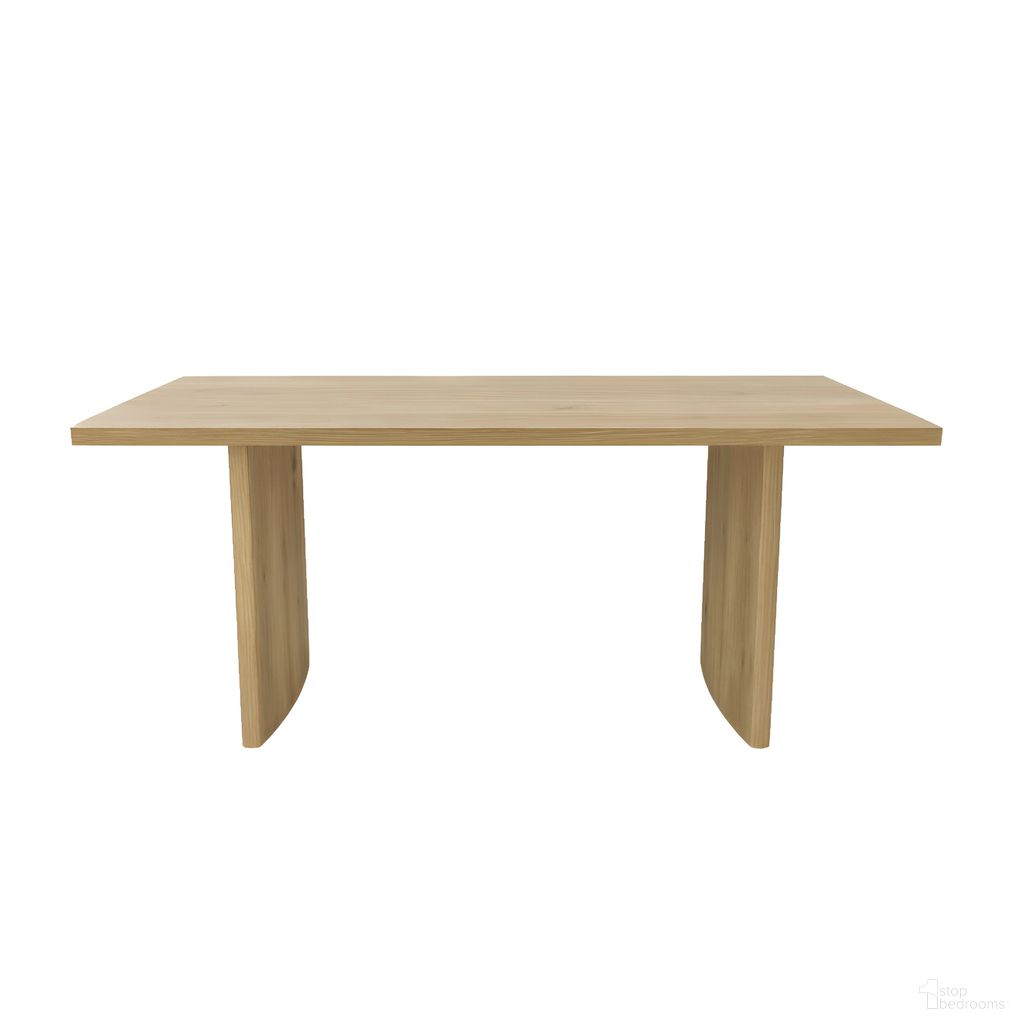 The appearance of Abigail Dining Table In Natural designed by Alpine in the modern / contemporary interior design. This natural piece of furniture was selected by 1StopBedrooms from Abigail Collection to add a touch of cosiness and style into your home. Sku: 7135-01. Table Base Style: Legs. Table Top Shape: Rectangular. Size: 71" x 36". Material: Solid Rubberwood.