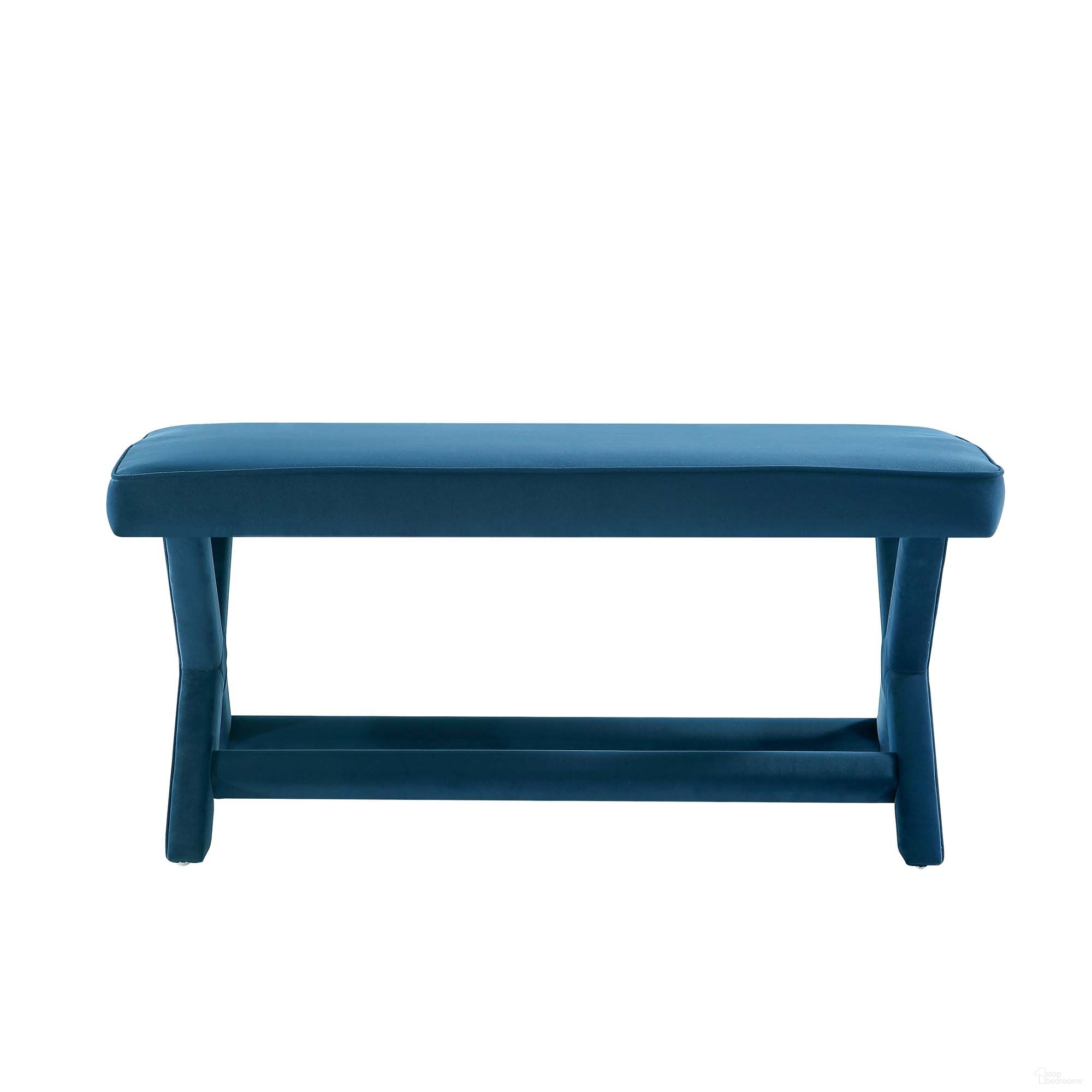 Abigail Double Ottoman Bench In Blue